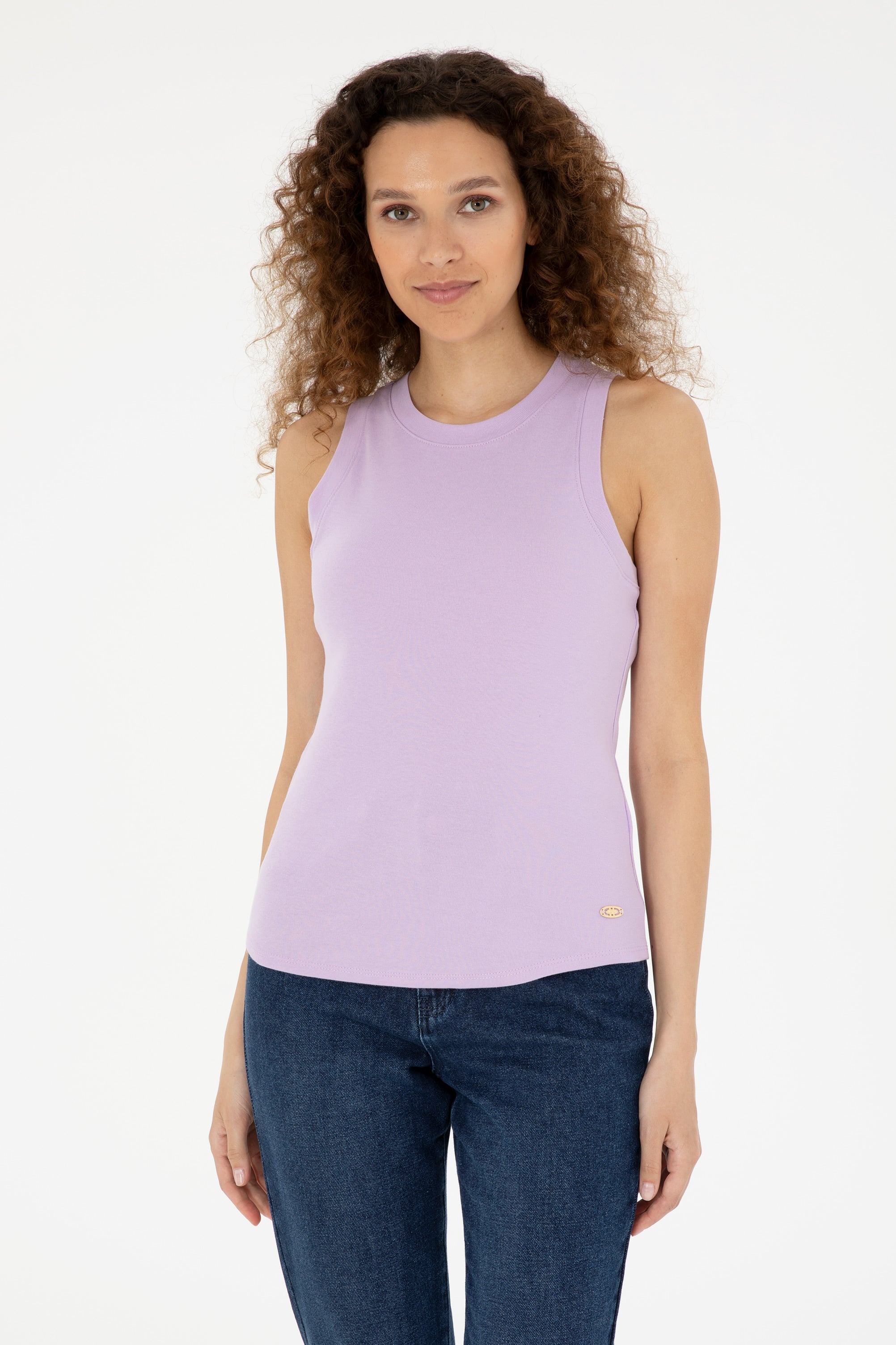 تی شرت یقه گرد یاسی Ex.Slim زنانه یو اس پولو | US POLO ASSN