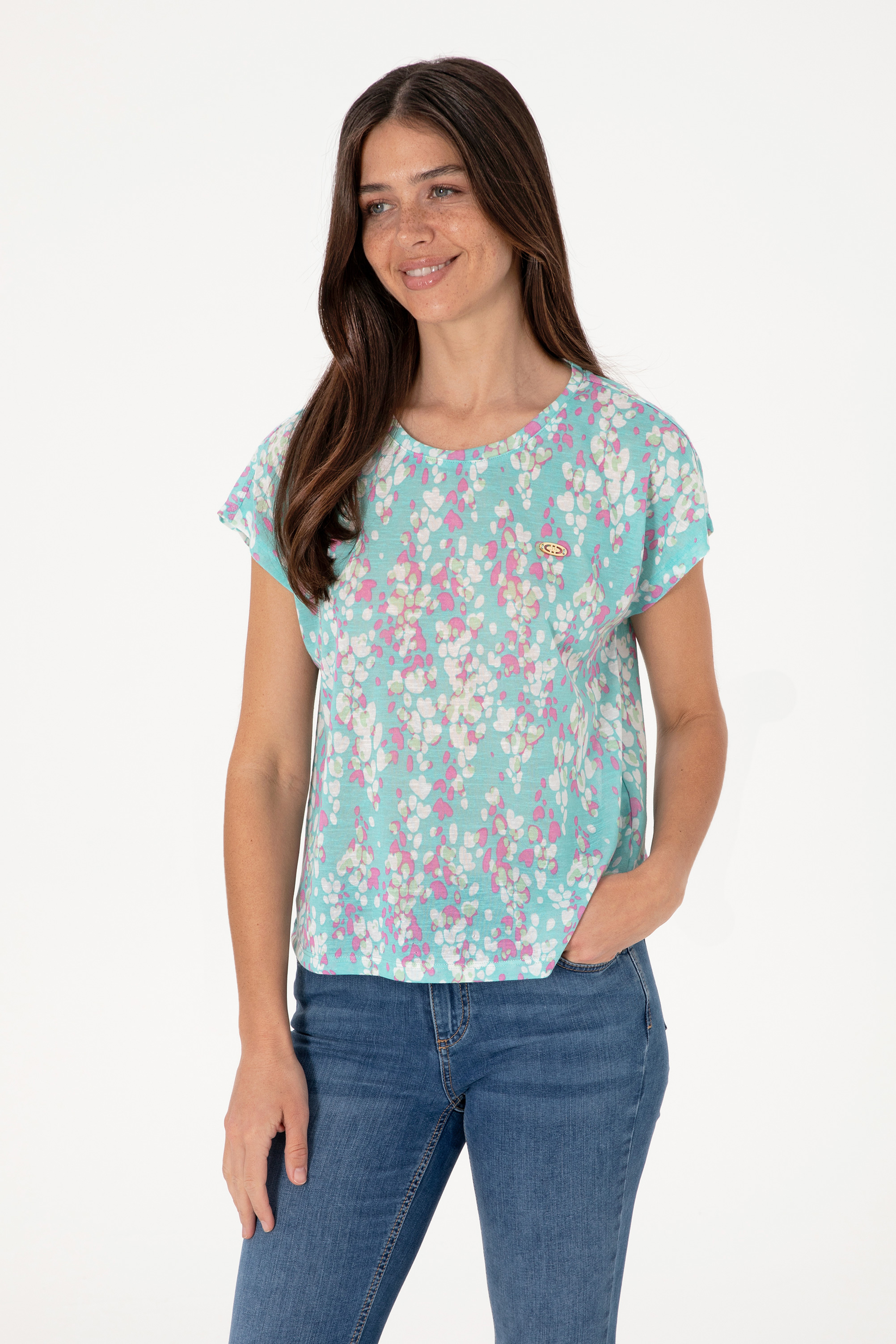 تی شرت نیلی Crop Top زنانه یو اس پولو | US POLO ASSN