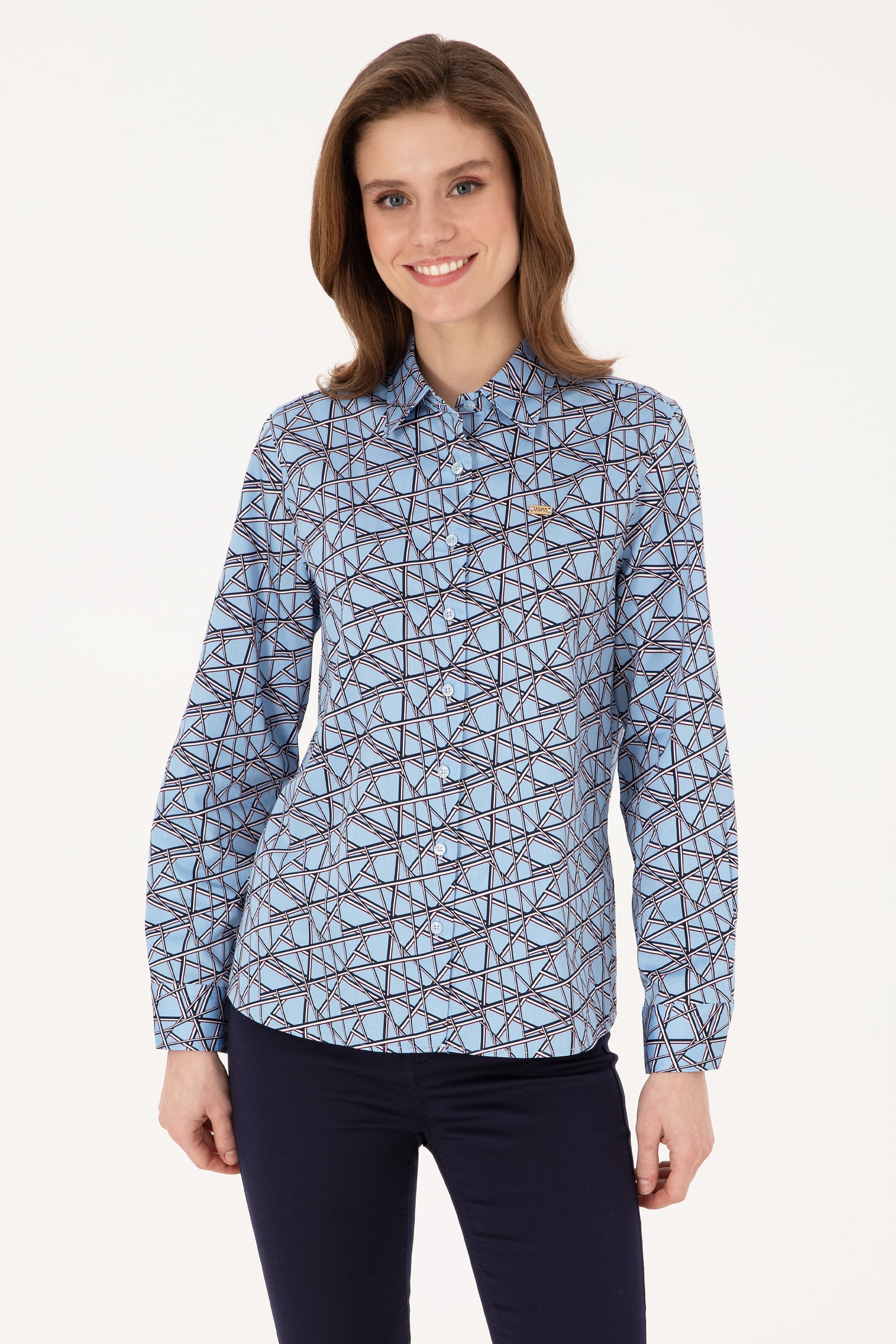 پیراهن سورمه ای روشن رگولار زنانه یو اس پولو | US POLO ASSN