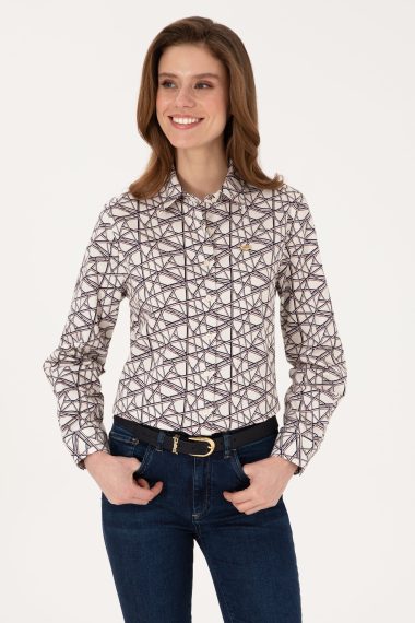 پیراهن  کرمی  رگولار  زنانه یو اس پولو | US POLO ASSN