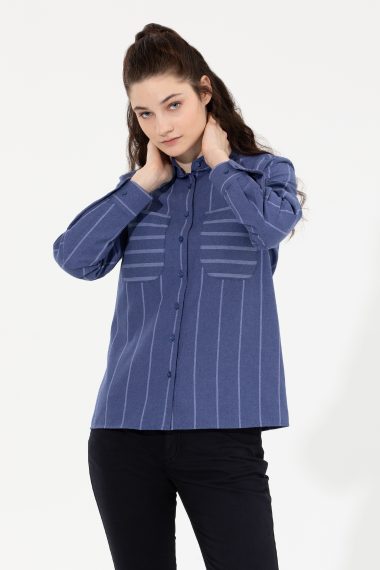 پیراهن  آبی  رگولار  زنانه یو اس پولو | US POLO ASSN
