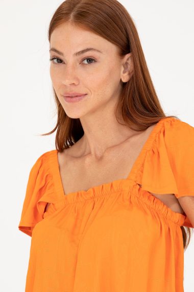 پیراهن  آجری  Crop Top  زنانه یو اس پولو | US POLO ASSN
