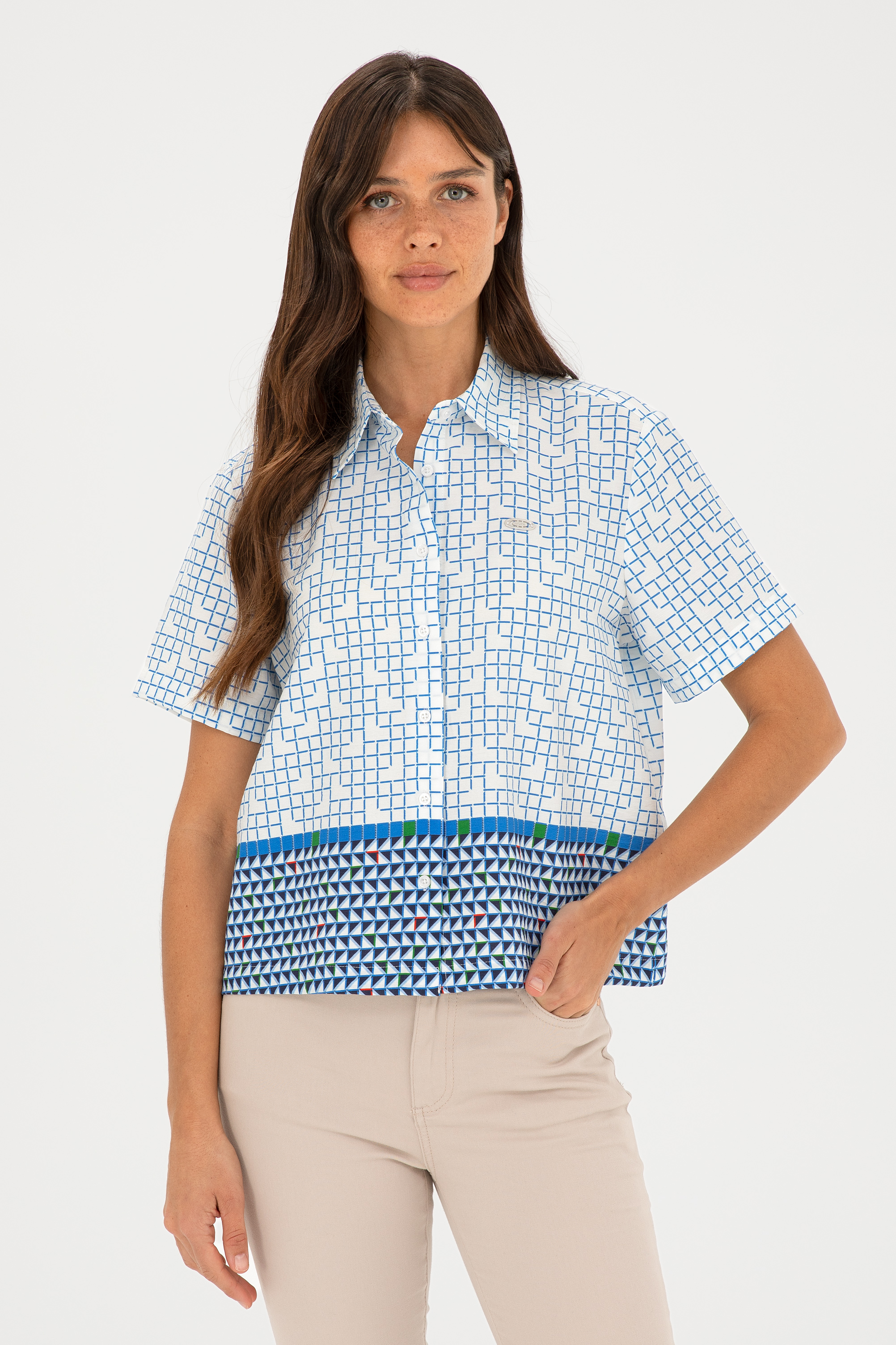 پیراهن آبی رگولار زنانه یو اس پولو | US POLO ASSN