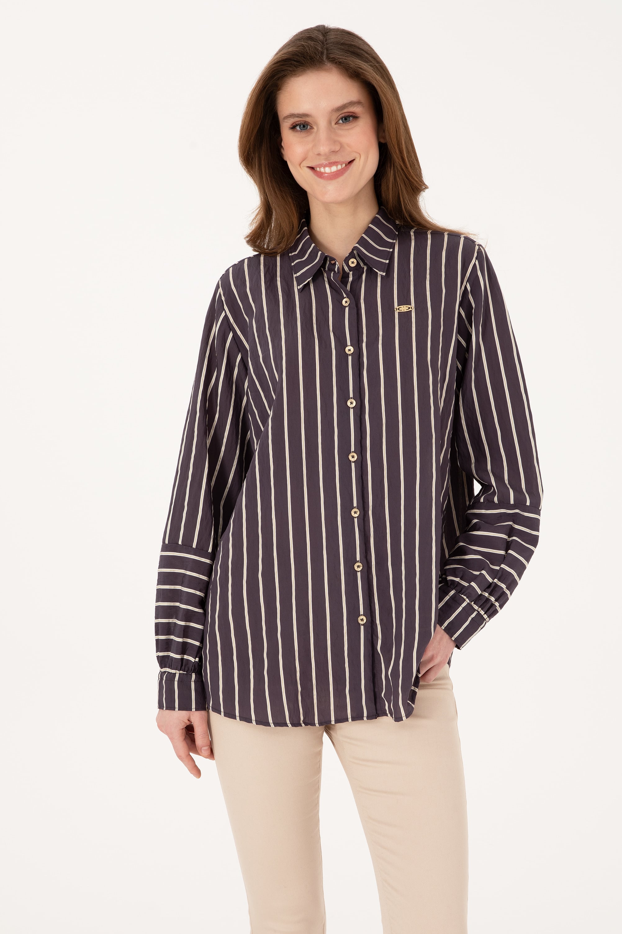 پیراهن بنفش ریلکس زنانه یو اس پولو | US POLO ASSN