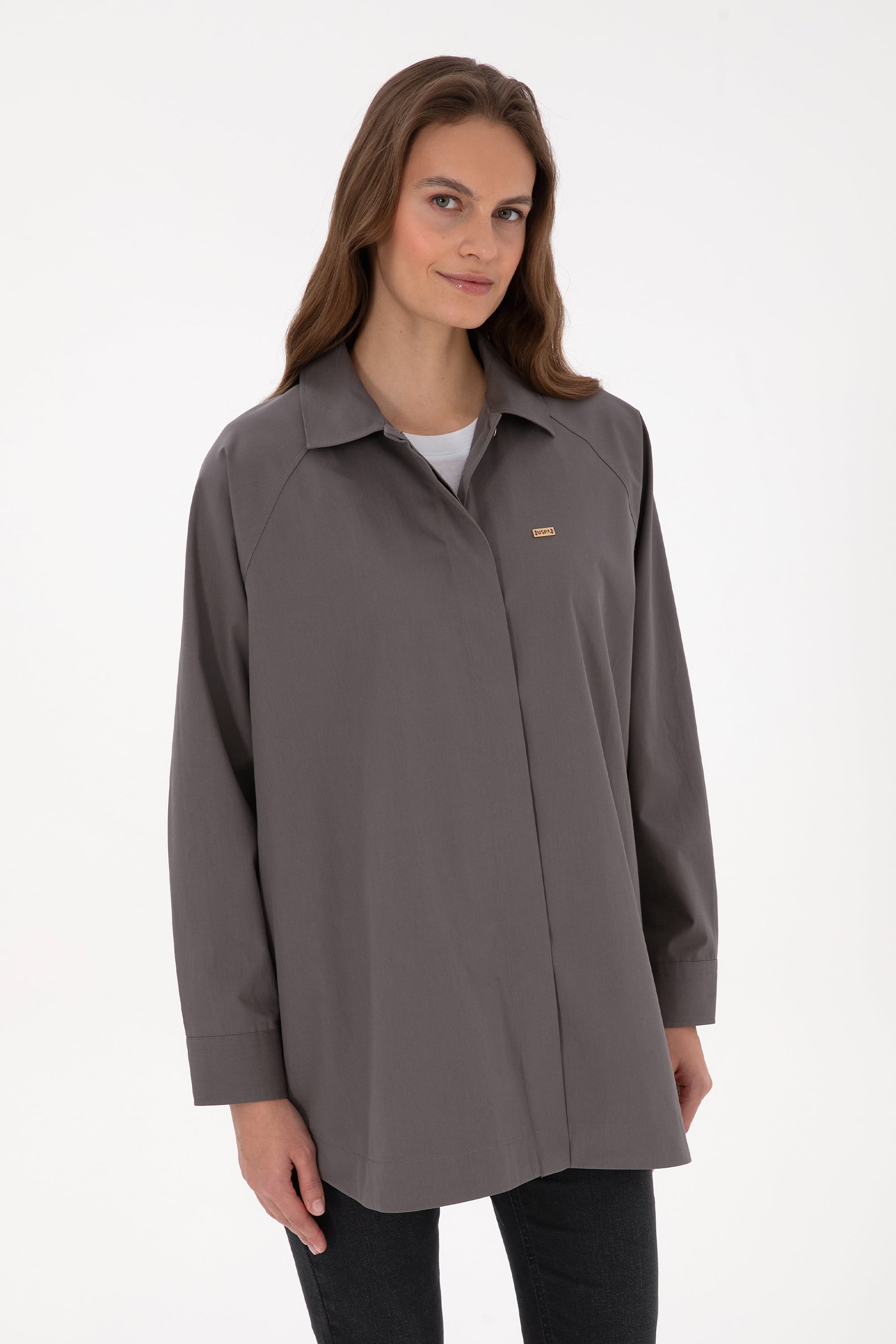 پیراهن خاکستری ریلکس زنانه یو اس پولو | US POLO ASSN