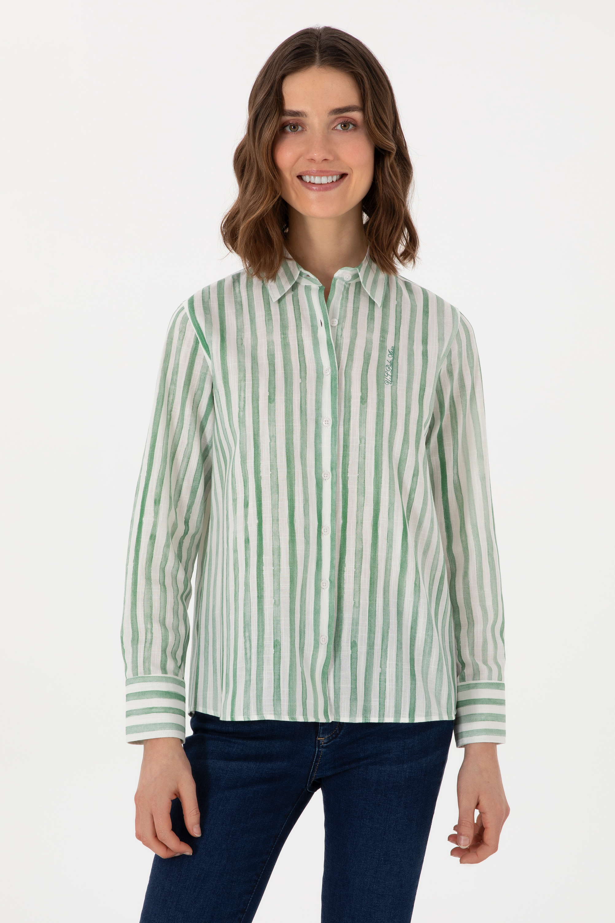 پیراهن سبز رگولار زنانه یو اس پولو | US POLO ASSN