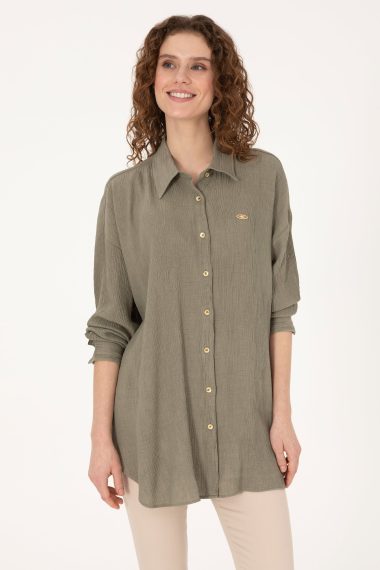 پیراهن  خاکی روشن  Oversize  زنانه یو اس پولو | US POLO ASSN