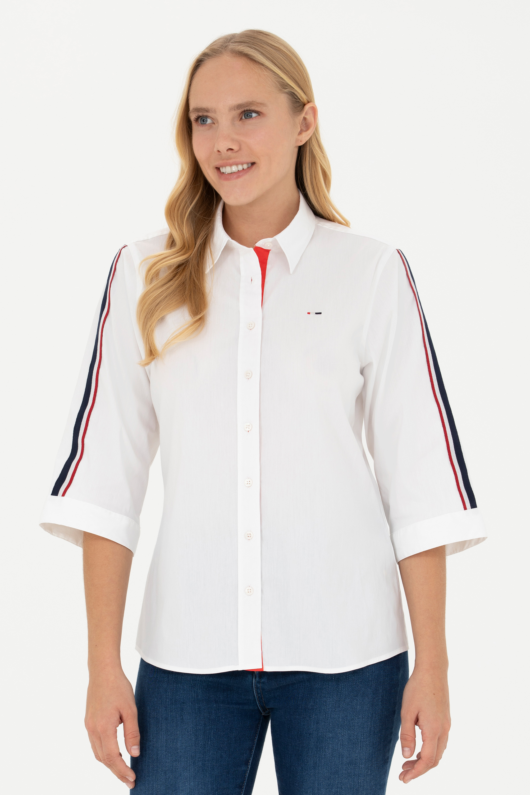 پیراهن سفید اندامی زنانه یو اس پولو | US POLO ASSN
