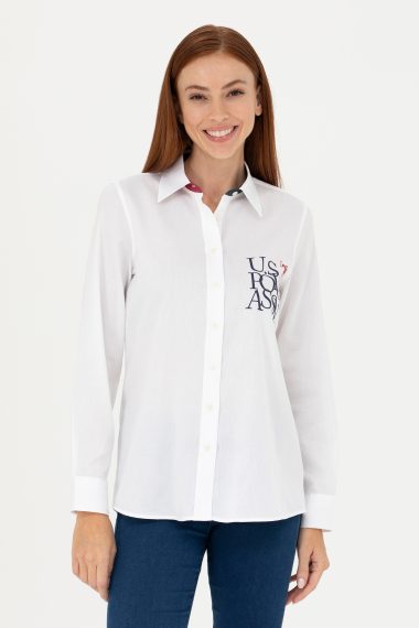 پیراهن  سفید  رگولار  زنانه یو اس پولو | US POLO ASSN
