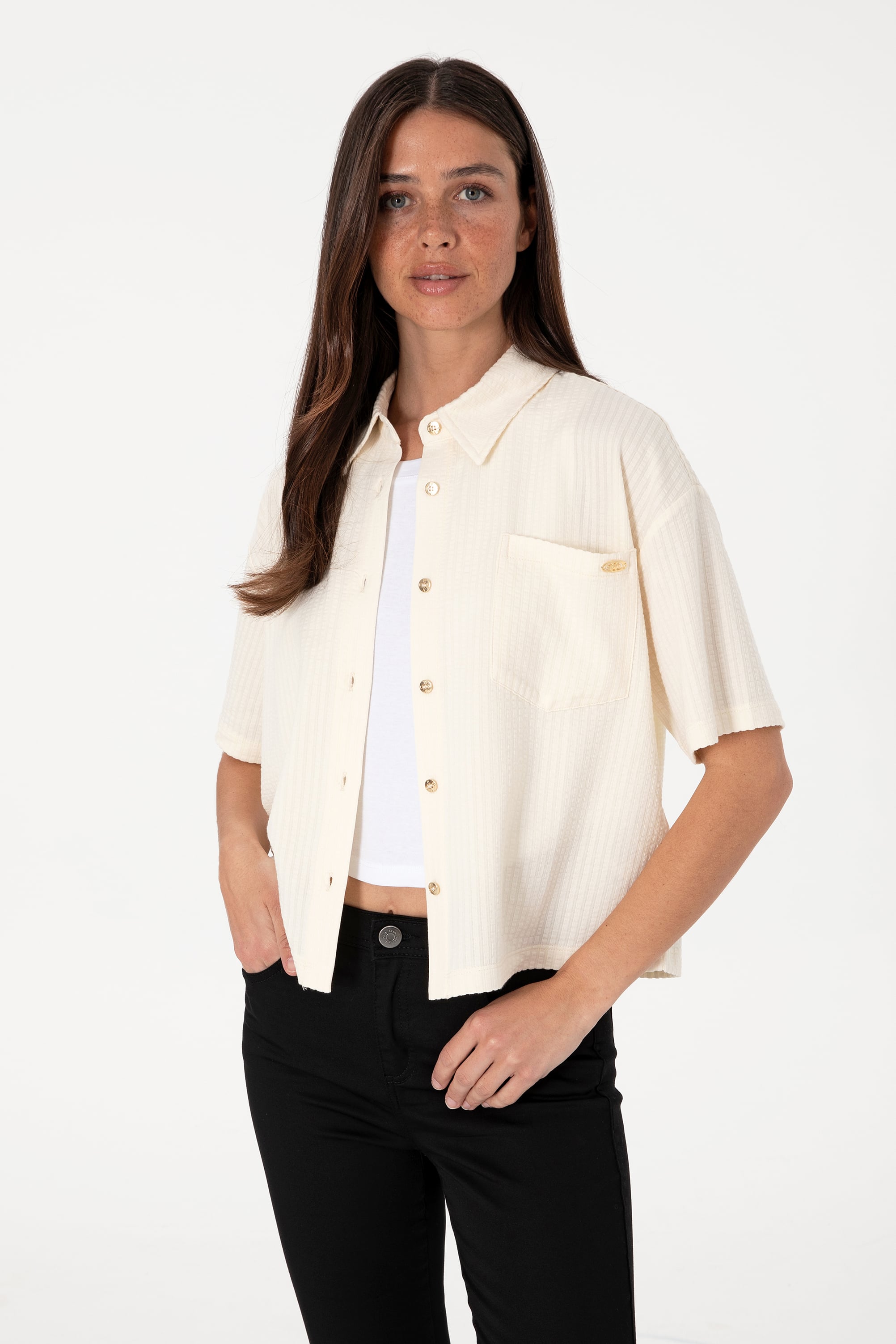 پیراهن سفید Crop Top زنانه یو اس پولو | US POLO ASSN