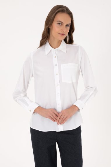پیراهن  سفید  رگولار  زنانه یو اس پولو | US POLO ASSN