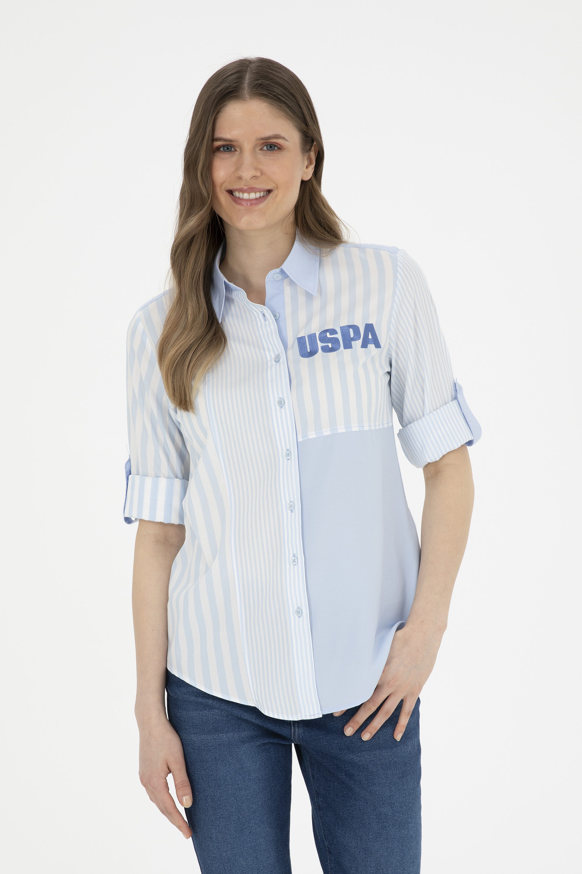 پیراهن سورمه ای روشن رگولار زنانه یو اس پولو | US POLO ASSN