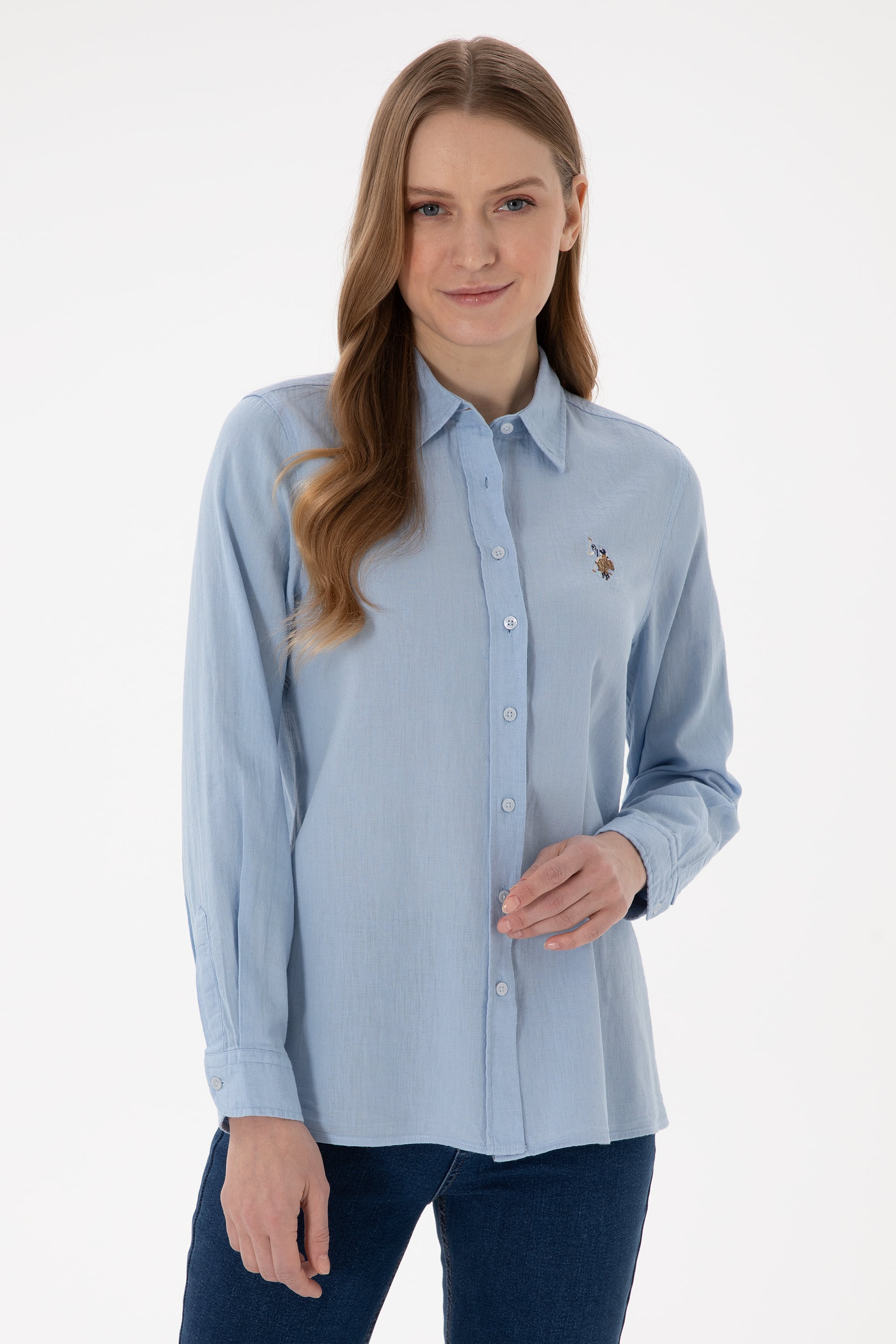 پیراهن سورمه ای روشن رگولار زنانه یو اس پولو | US POLO ASSN