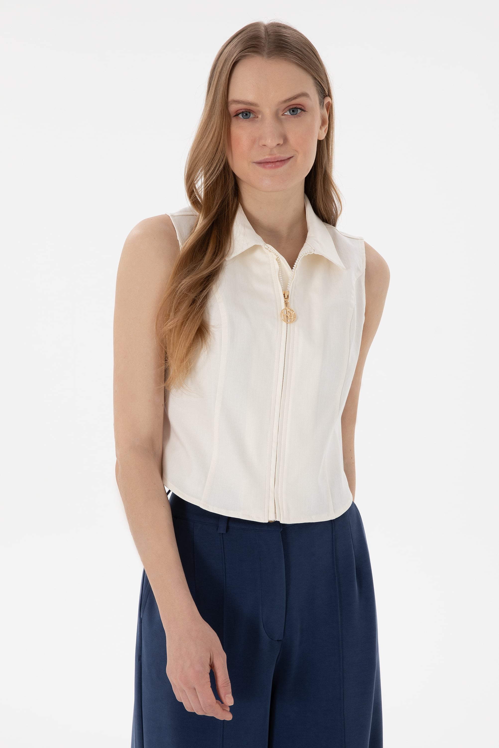 پیراهن سفید رگولار زنانه یو اس پولو | US POLO ASSN