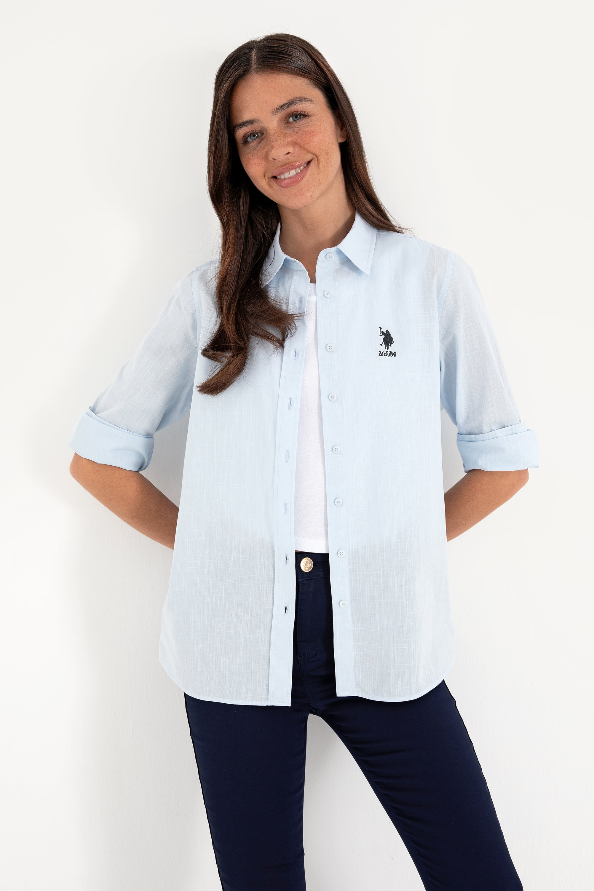 پیراهن سورمه ای روشن رگولار زنانه یو اس پولو | US POLO ASSN