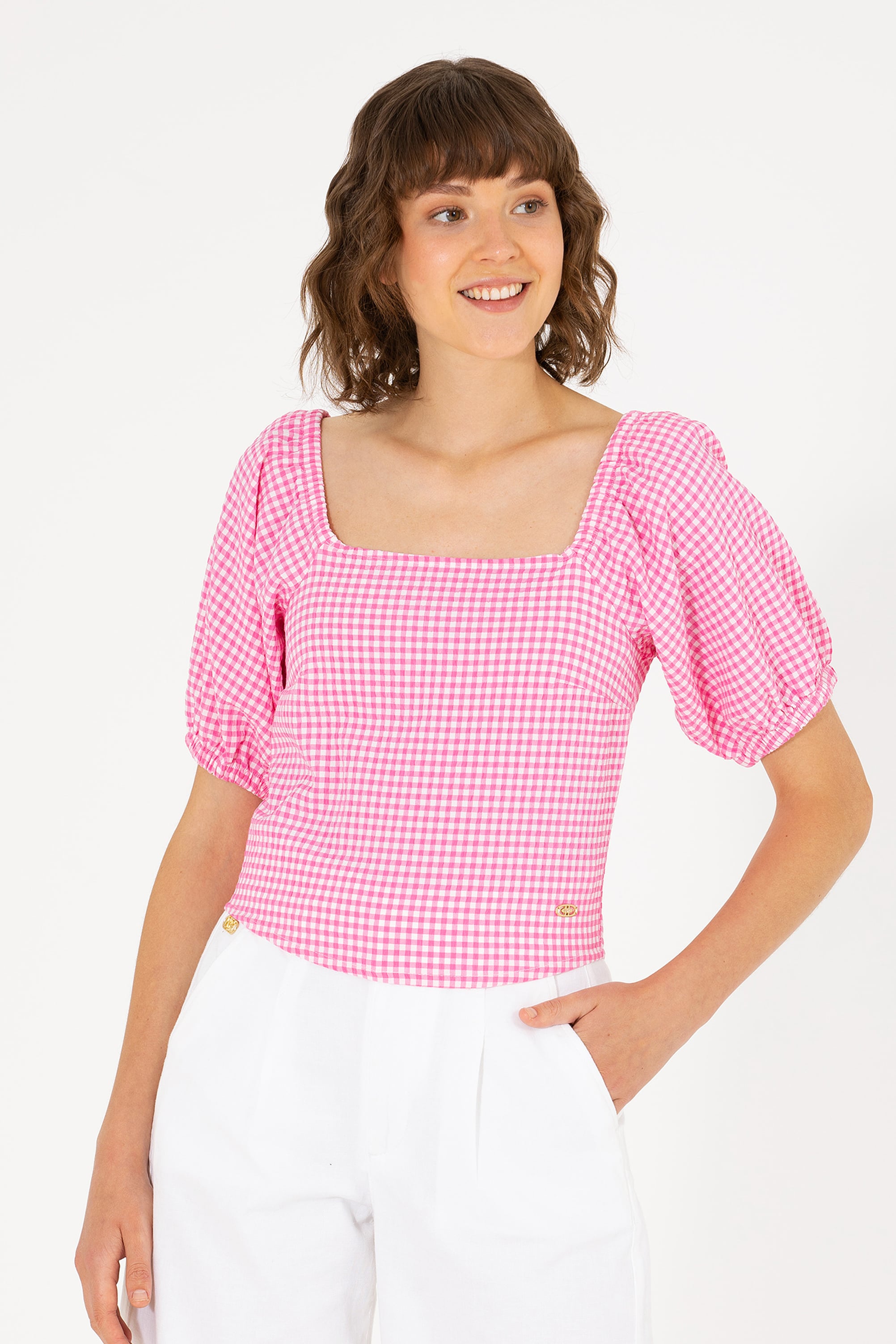 پیراهن صورتی Crop Top زنانه یو اس پولو | US POLO ASSN