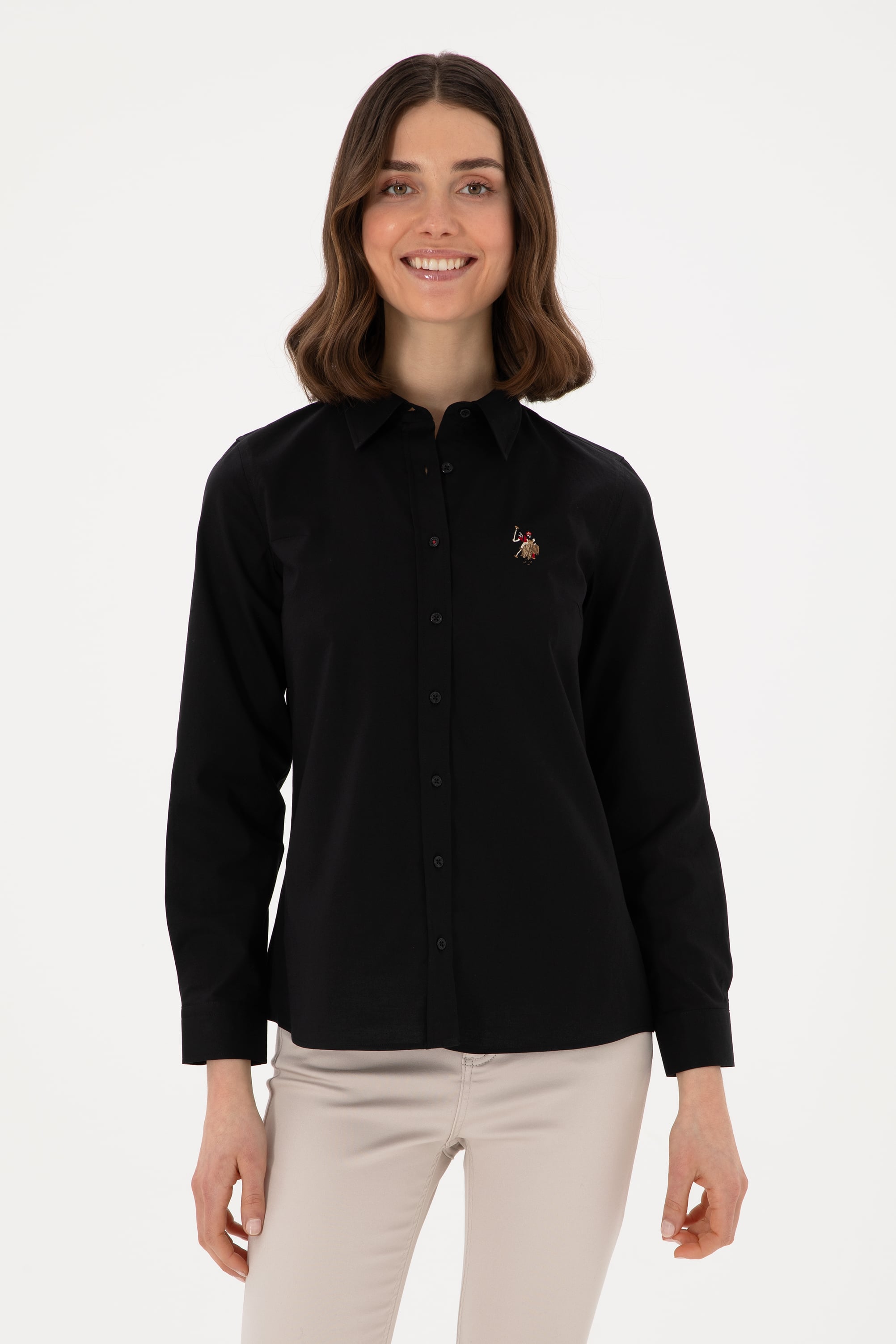 پیراهن سیاه اندامی زنانه یو اس پولو | US POLO ASSN