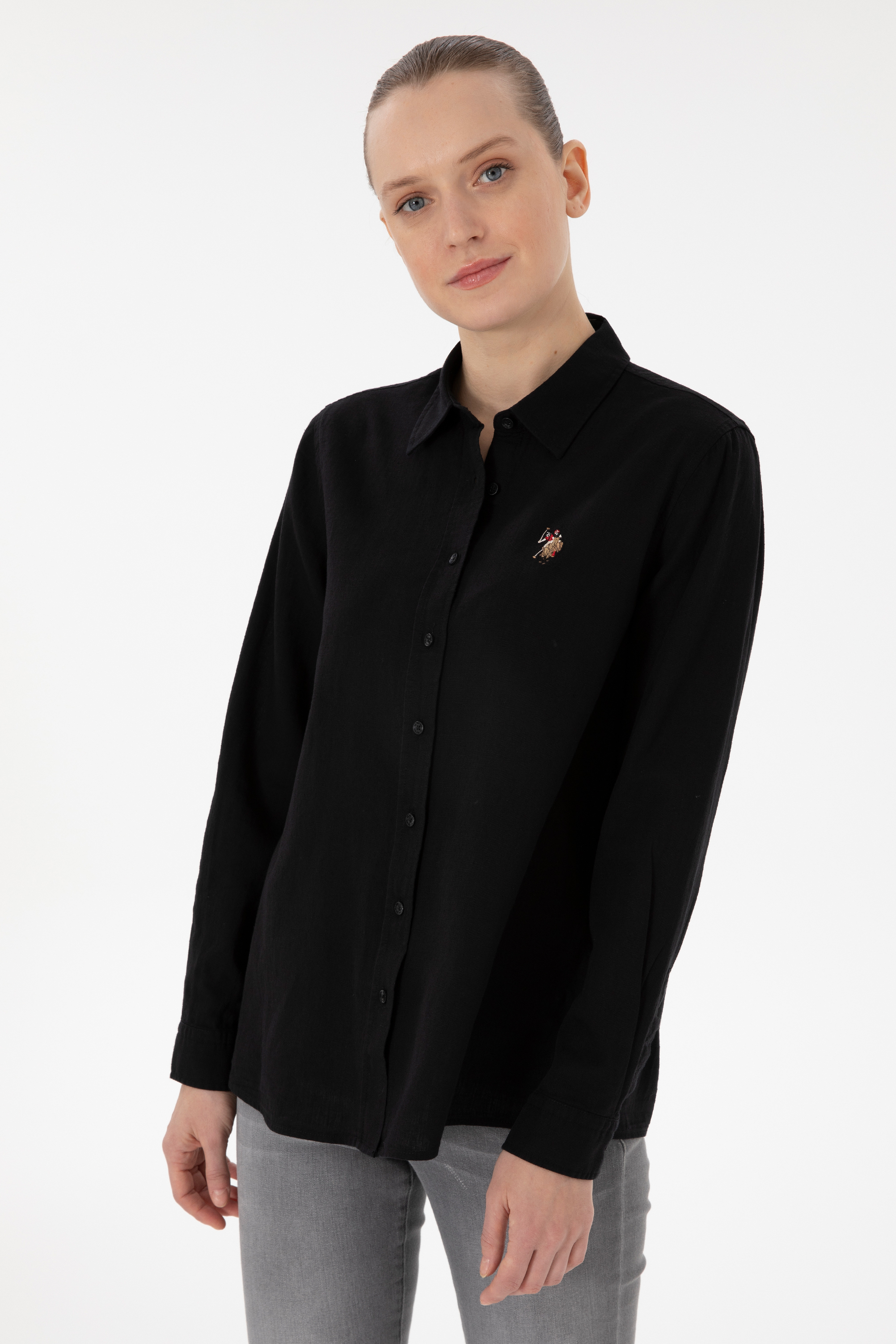 پیراهن سیاه رگولار زنانه یو اس پولو | US POLO ASSN