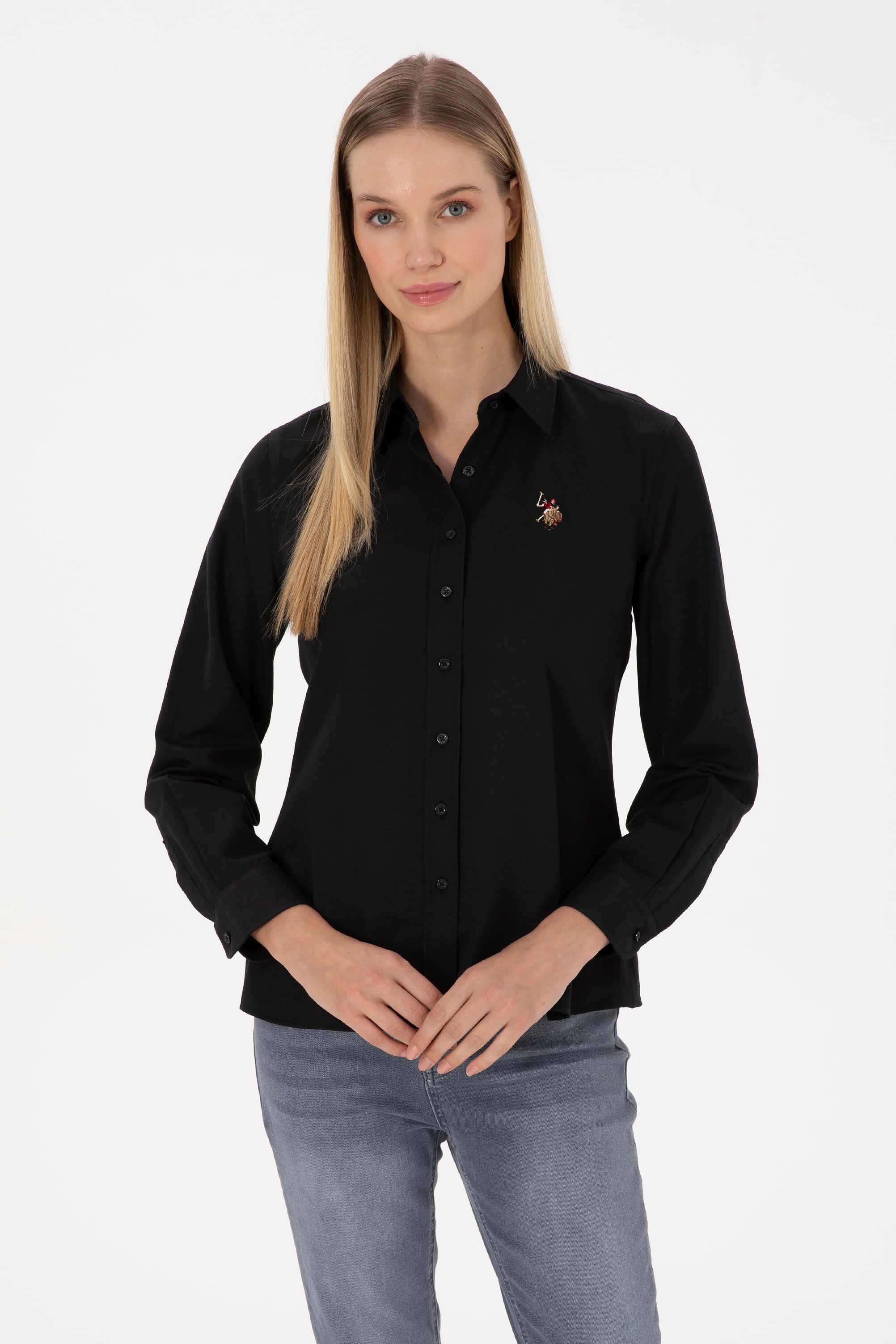 پیراهن سیاه اندامی زنانه یو اس پولو | US POLO ASSN