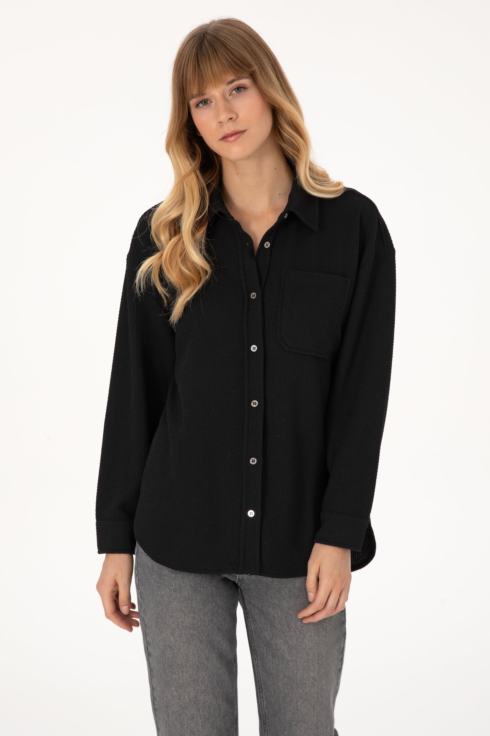 پیراهن سیاه Oversize زنانه یو اس پولو | US POLO ASSN