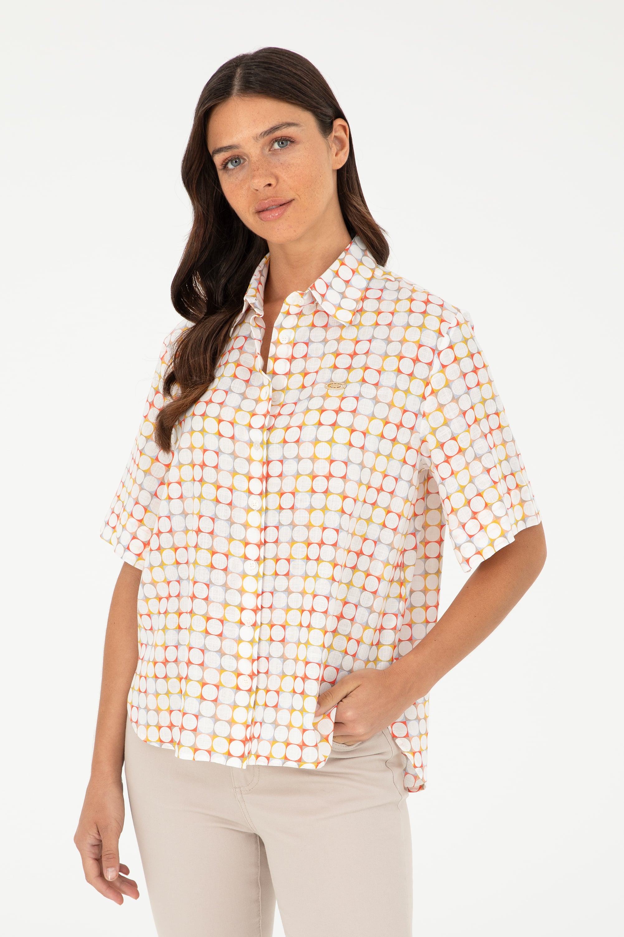 پیراهن گل اناری رگولار زنانه یو اس پولو | US POLO ASSN