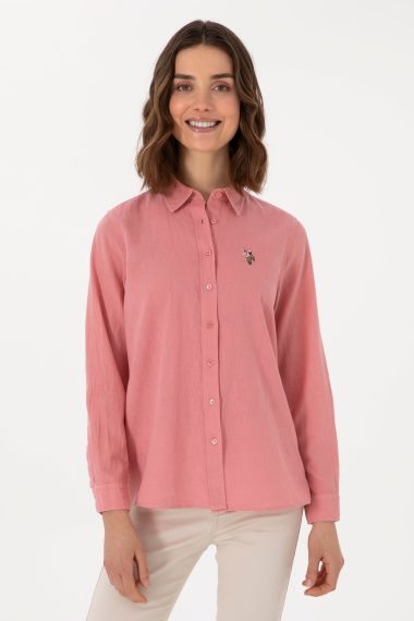 پیراهن  صورتی  رگولار  زنانه یو اس پولو | US POLO ASSN