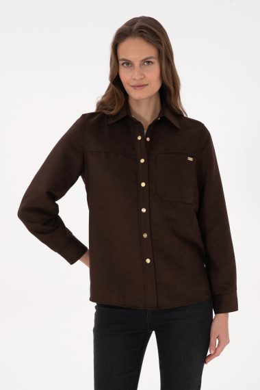 پیراهن  قهوه ای  رگولار  زنانه یو اس پولو | US POLO ASSN