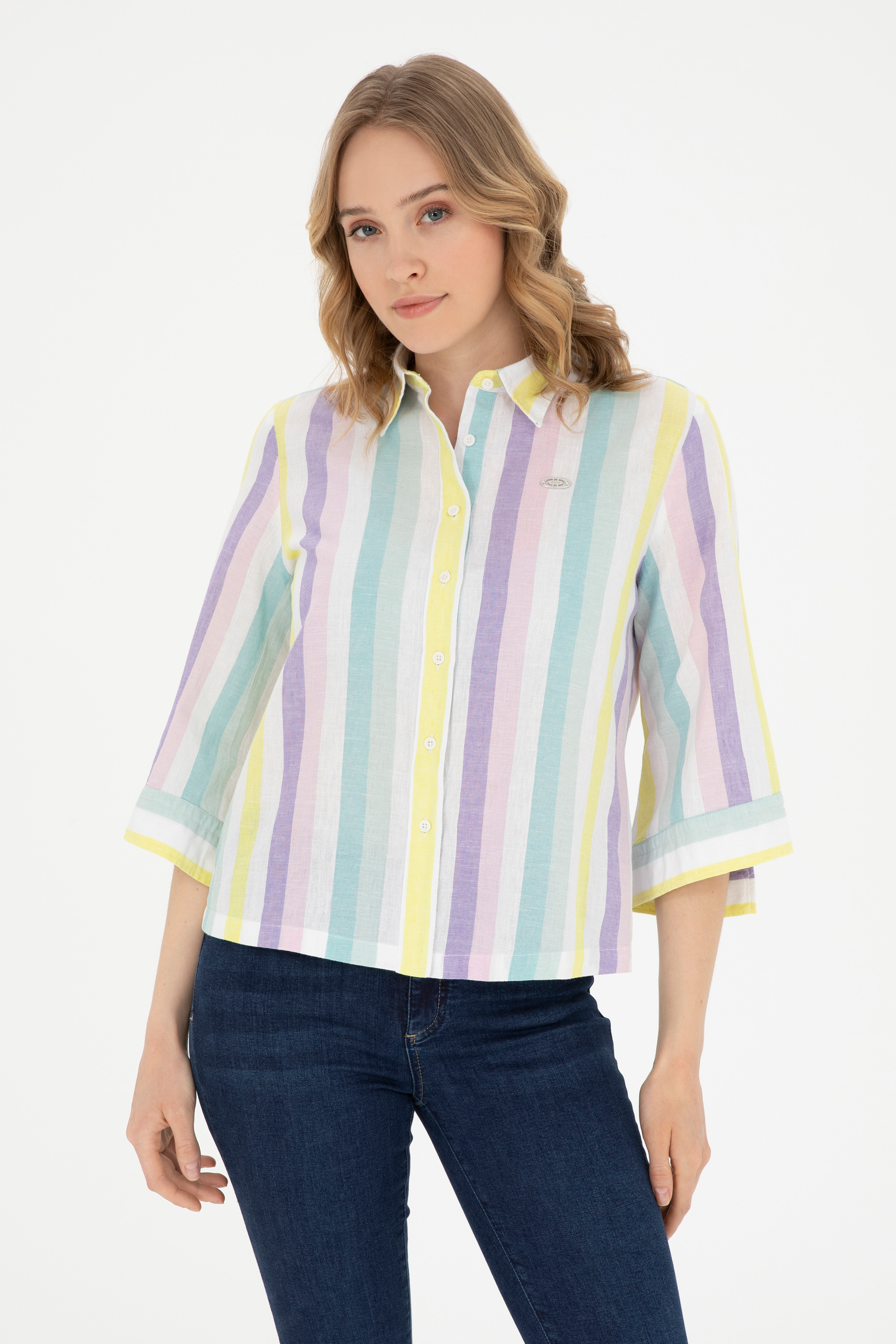 پیراهن نعناعی رگولار زنانه یو اس پولو | US POLO ASSN