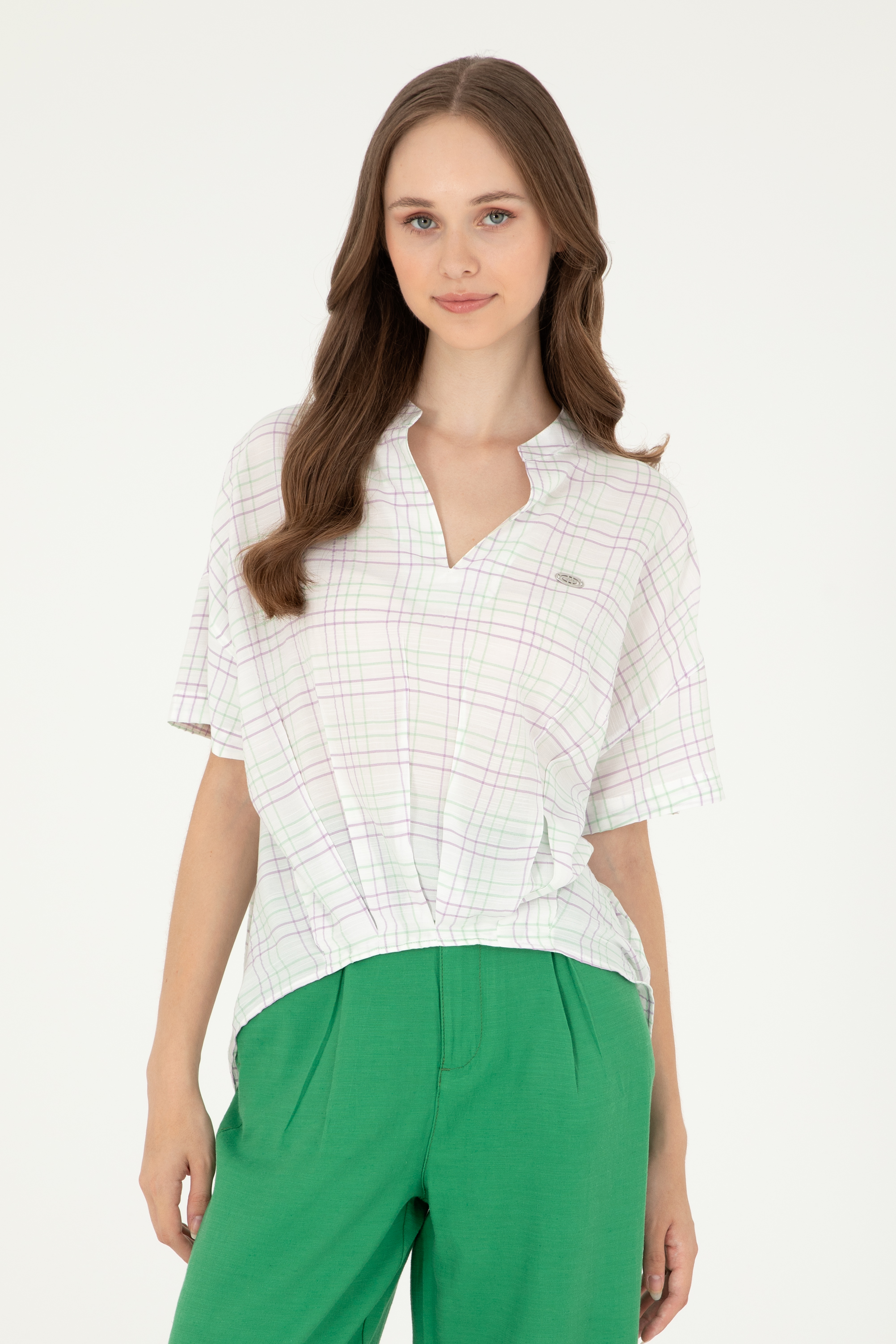 پیراهن نعناعی ریلکس زنانه یو اس پولو | US POLO ASSN