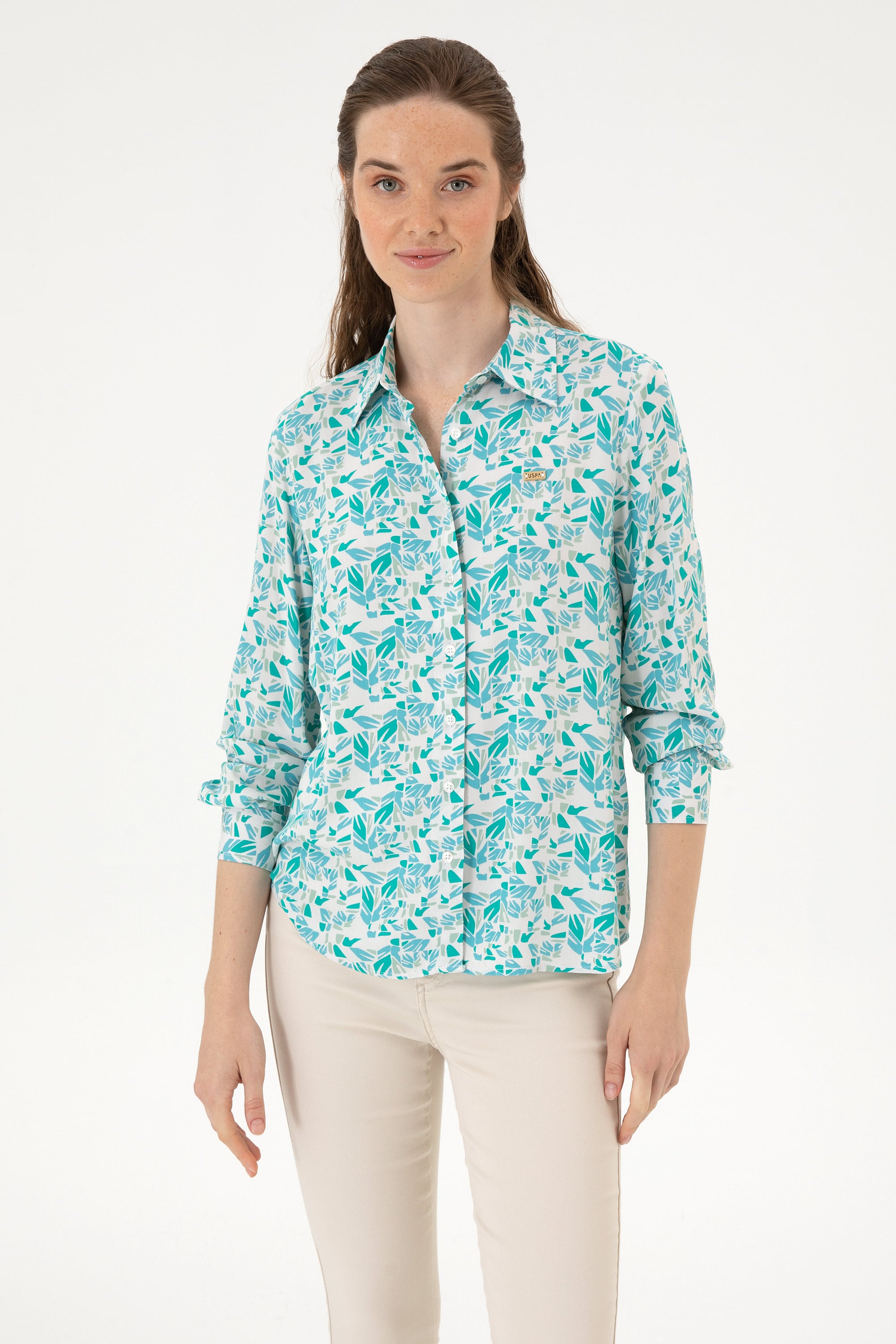 پیراهن نعناعی رگولار زنانه یو اس پولو | US POLO ASSN