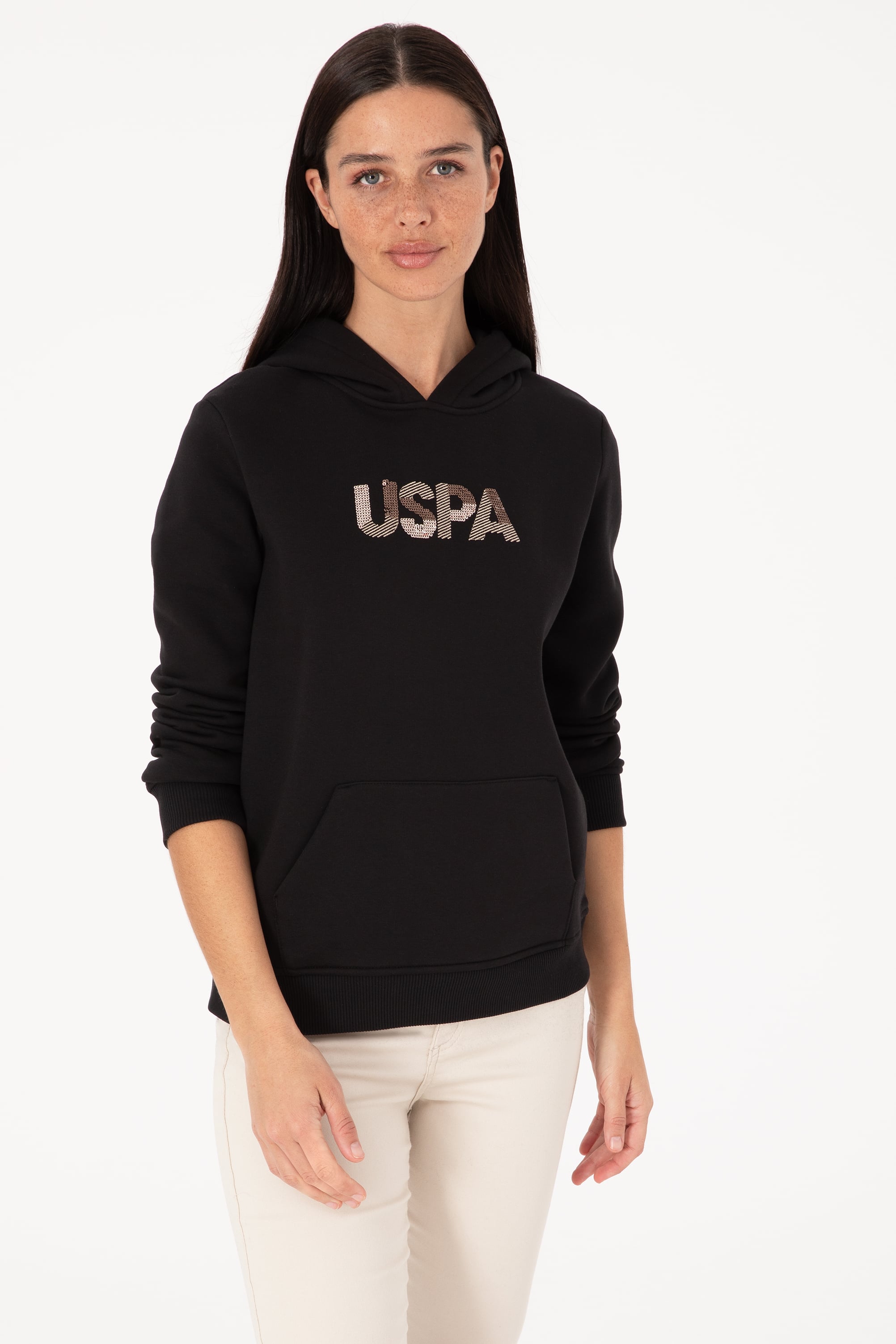 سویشرت سیاه رگولار زنانه یو اس پولو | US POLO ASSN