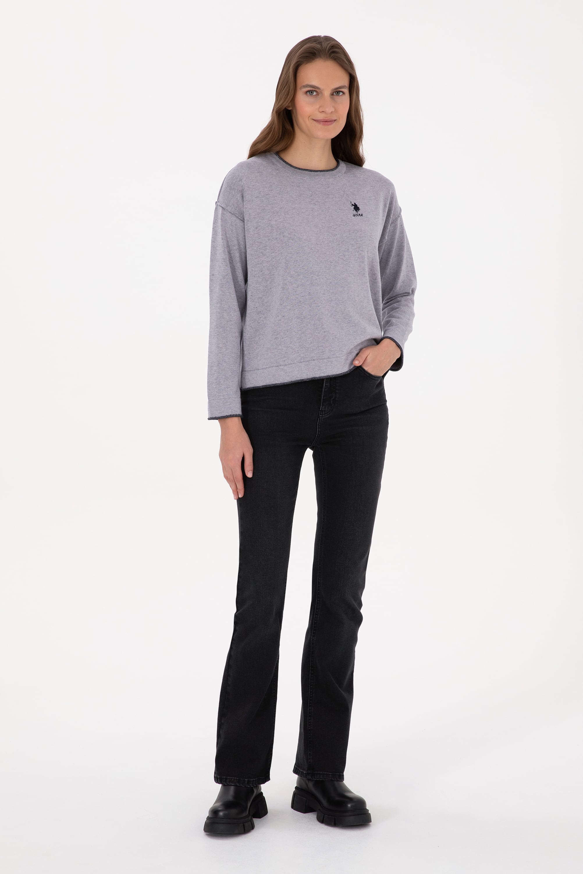 شلوار جین سیاه Sl.Flare زنانه یو اس پولو | US POLO ASSN