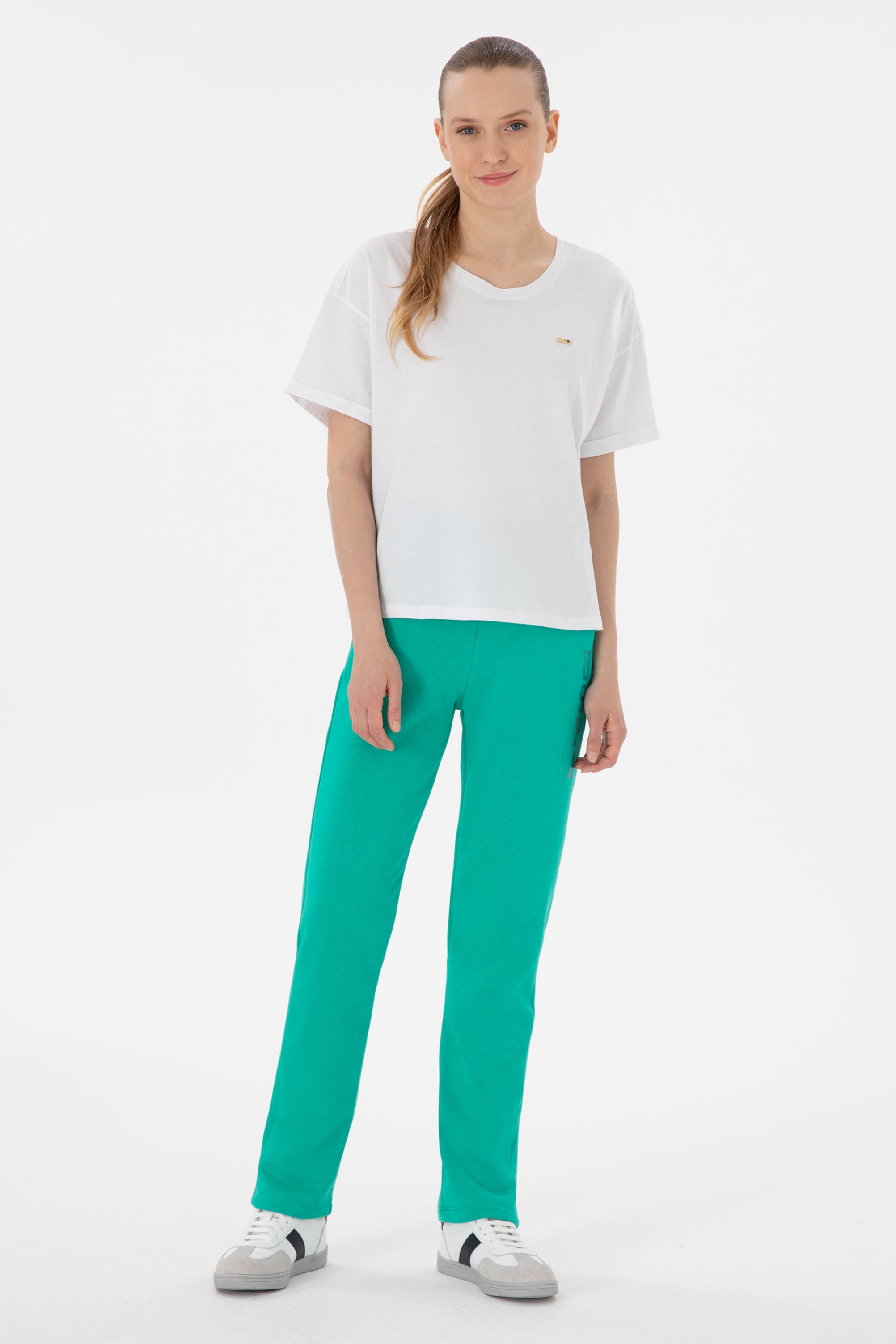شلوار نعناعی تیره رگولار زنانه یو اس پولو | US POLO ASSN