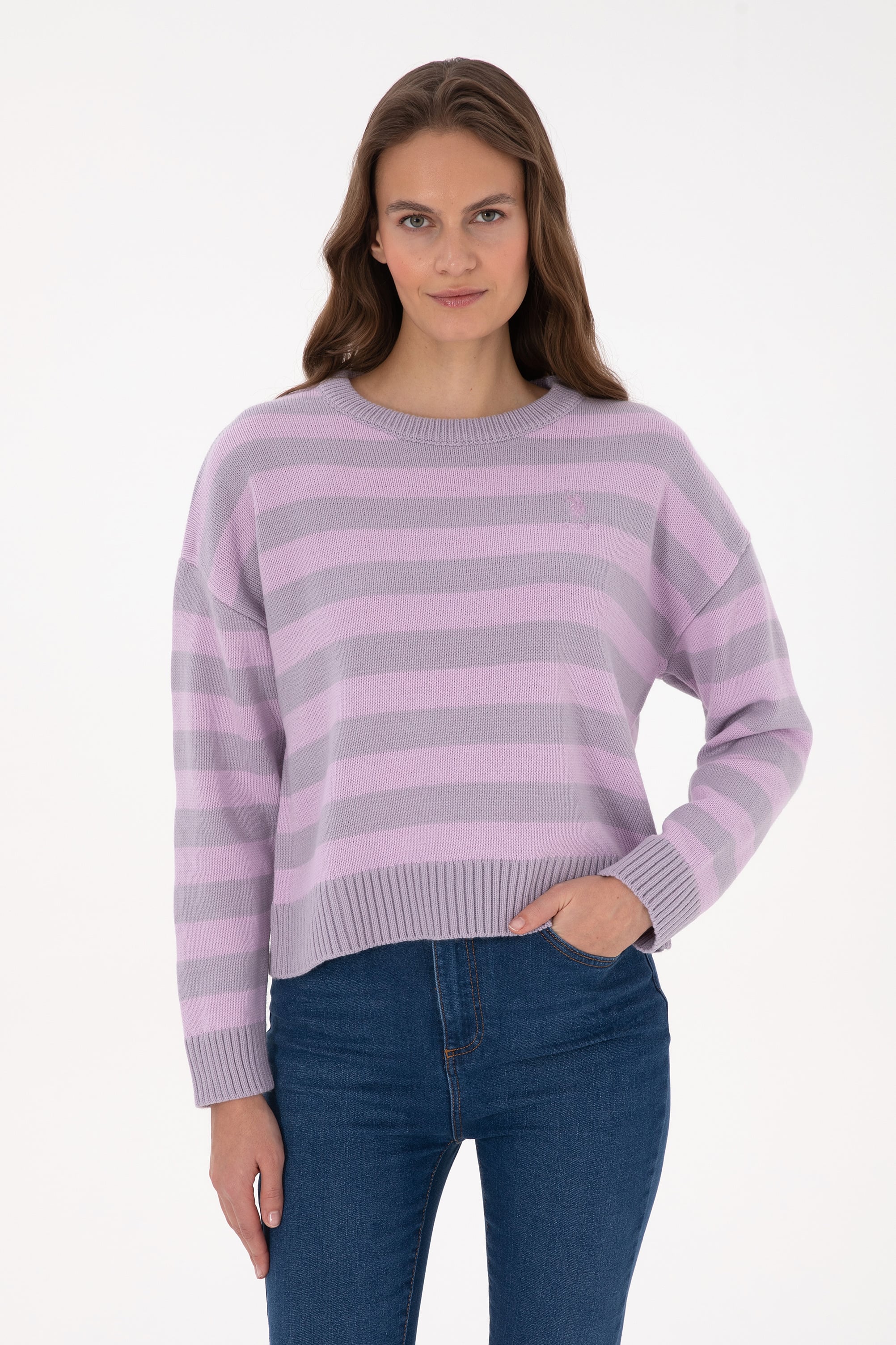 بافت یاسی Oversize زنانه یو اس پولو | US POLO ASSN