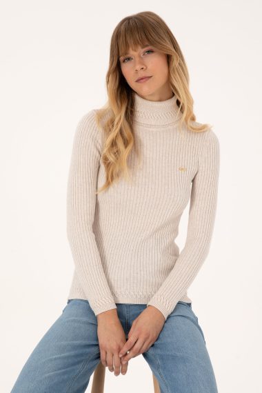 بافت  سفید ملانژ  Ex.Slim  زنانه یو اس پولو | US POLO ASSN