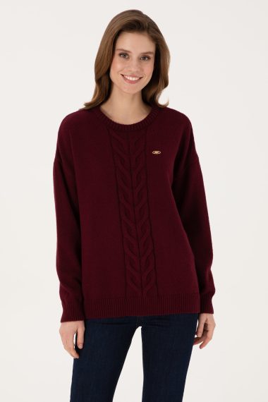 بافت  آلبالویی  Oversize  زنانه یو اس پولو | US POLO ASSN