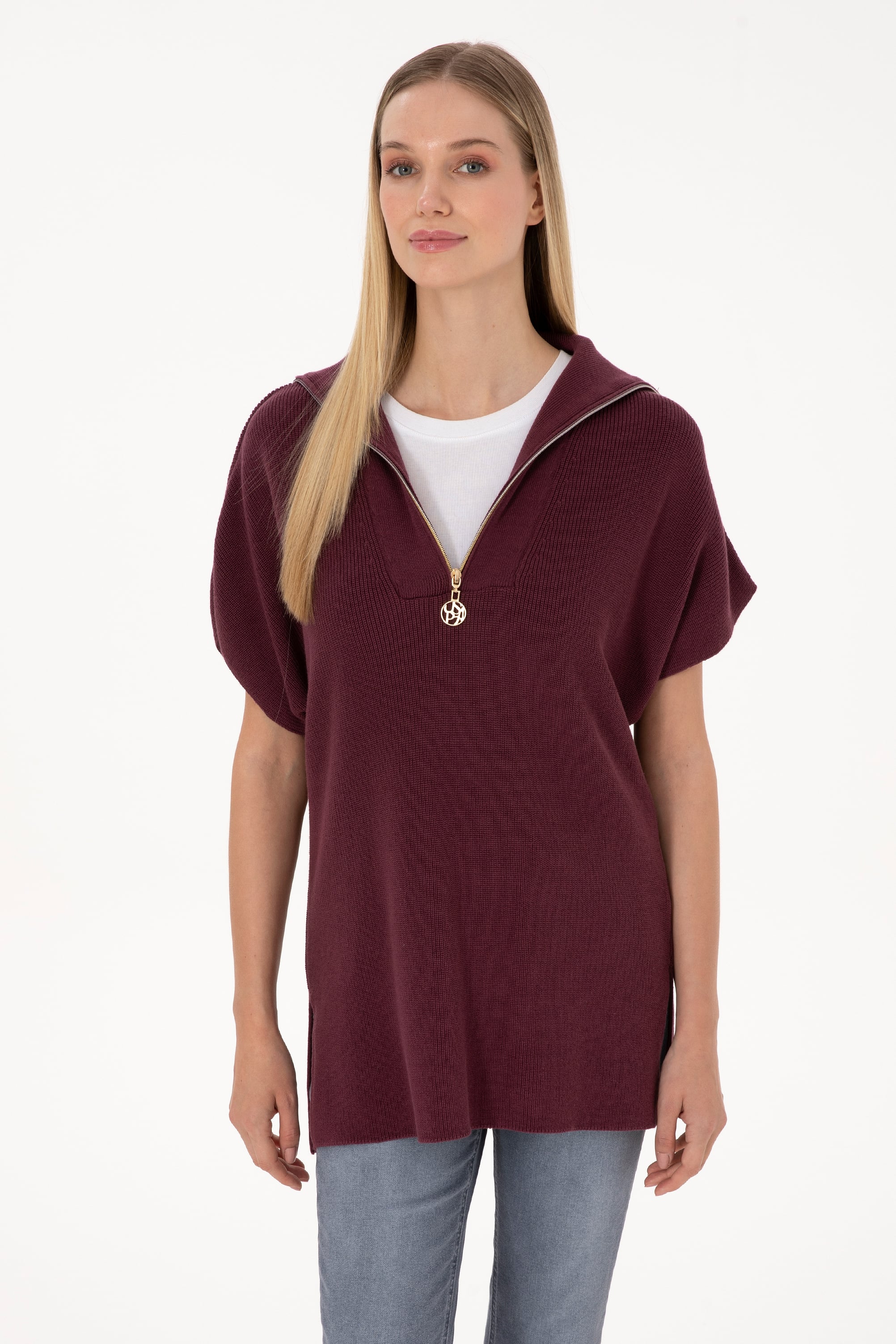 پلیور آلبالویی ریلکس زنانه یو اس پولو | US POLO ASSN