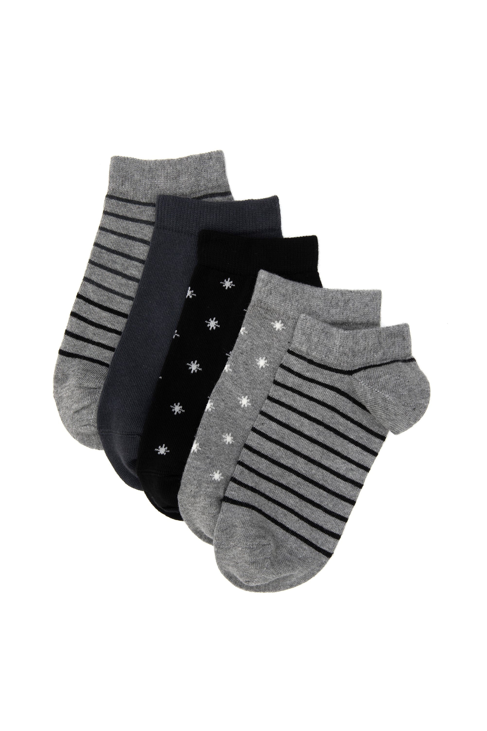 جوراب مچ پا بسته ۵ عددی زنانه سیاه رگولار زنانه یو اس پولو | US POLO ASSN