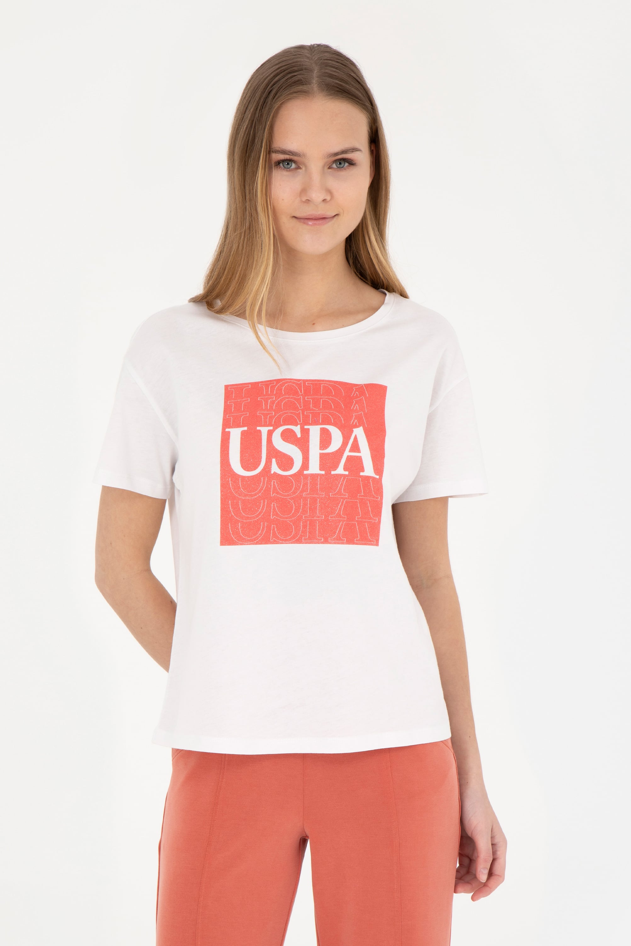 تی شرت یقه گرد یقه گرد اکرو ریلکس زنانه یو اس پولو | US POLO ASSN
