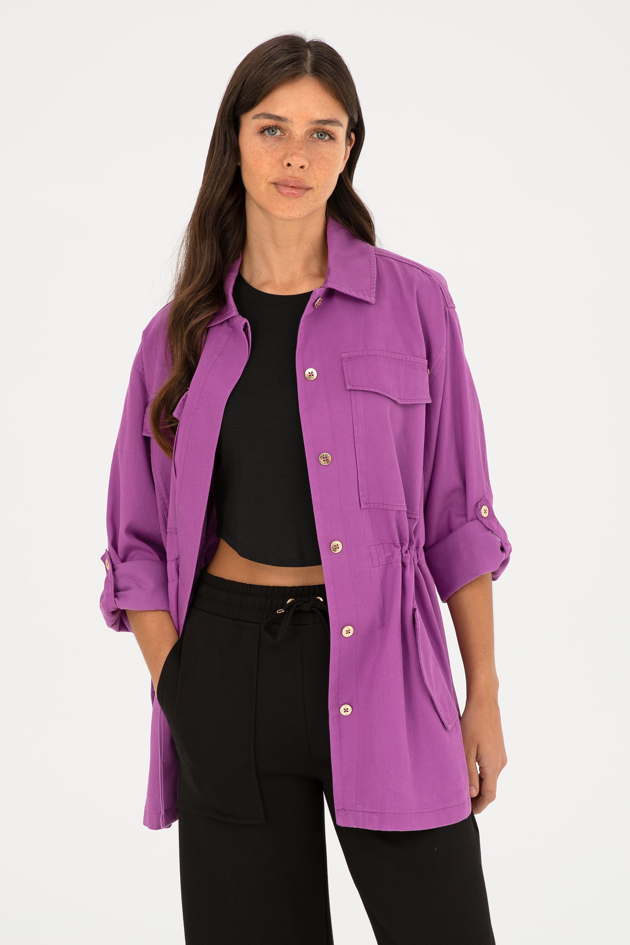 کت بنفش رگولار زنانه یو اس پولو | US POLO ASSN