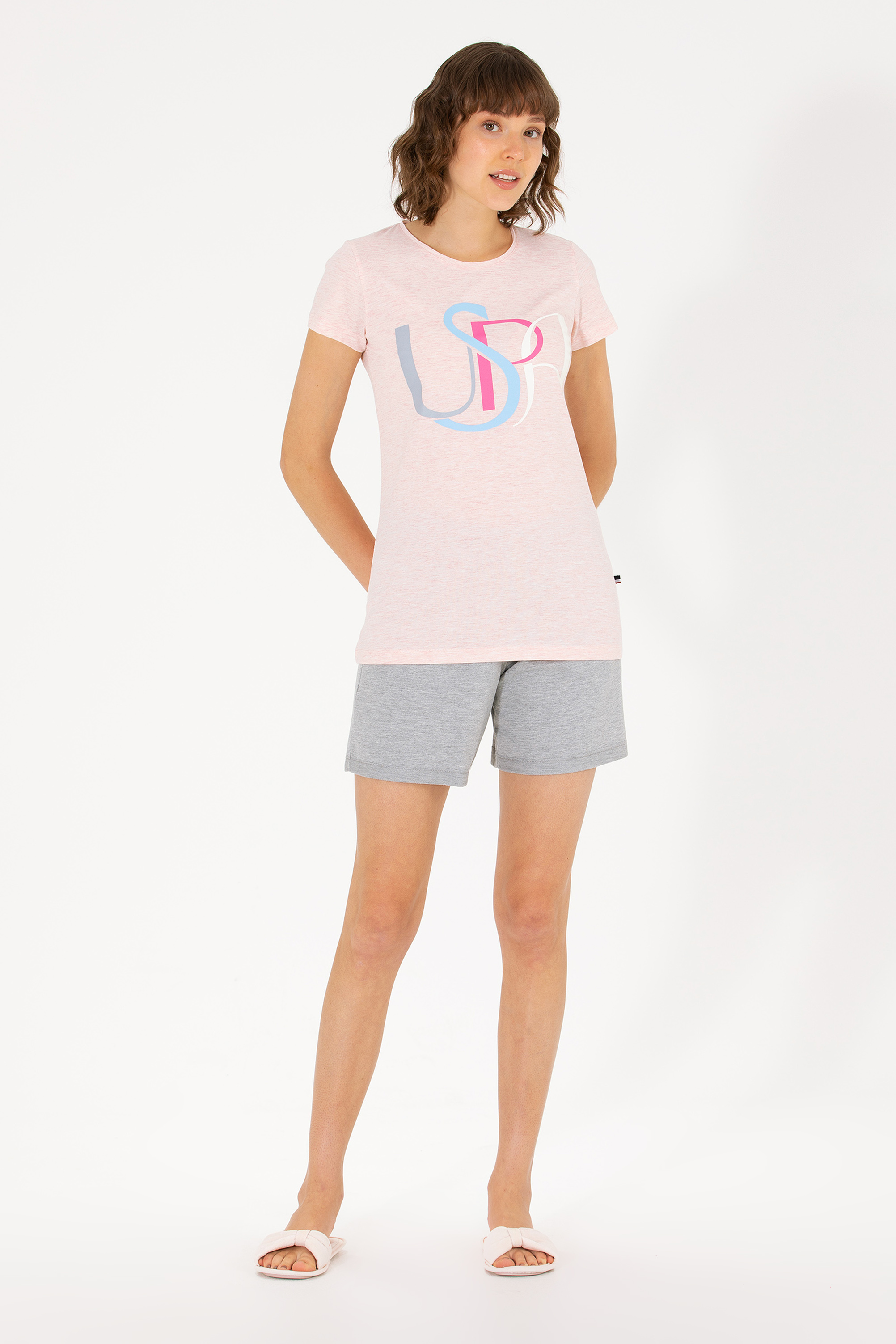 ست پیژامه صورتی استاندارد فیت زنانه یو اس پولو | US POLO ASSN