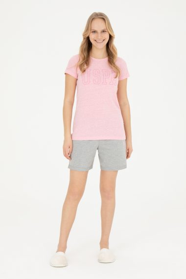 ست پیژامه  صورتی  استاندارد فیت  زنانه یو اس پولو | US POLO ASSN