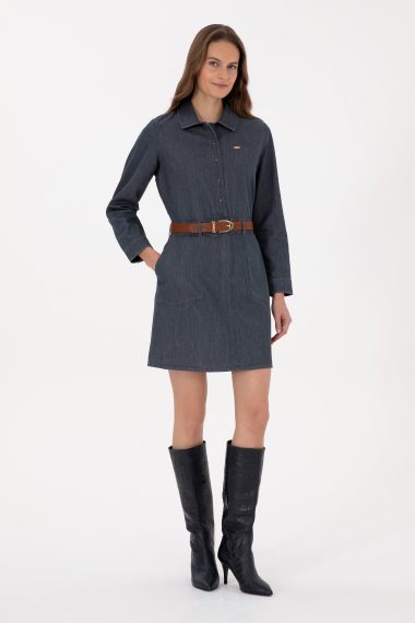 لباس مجلسی زنانه مشکی کوتاه بافته شده  سیاه  رگولار  زنانه یو اس پولو | US POLO ASSN