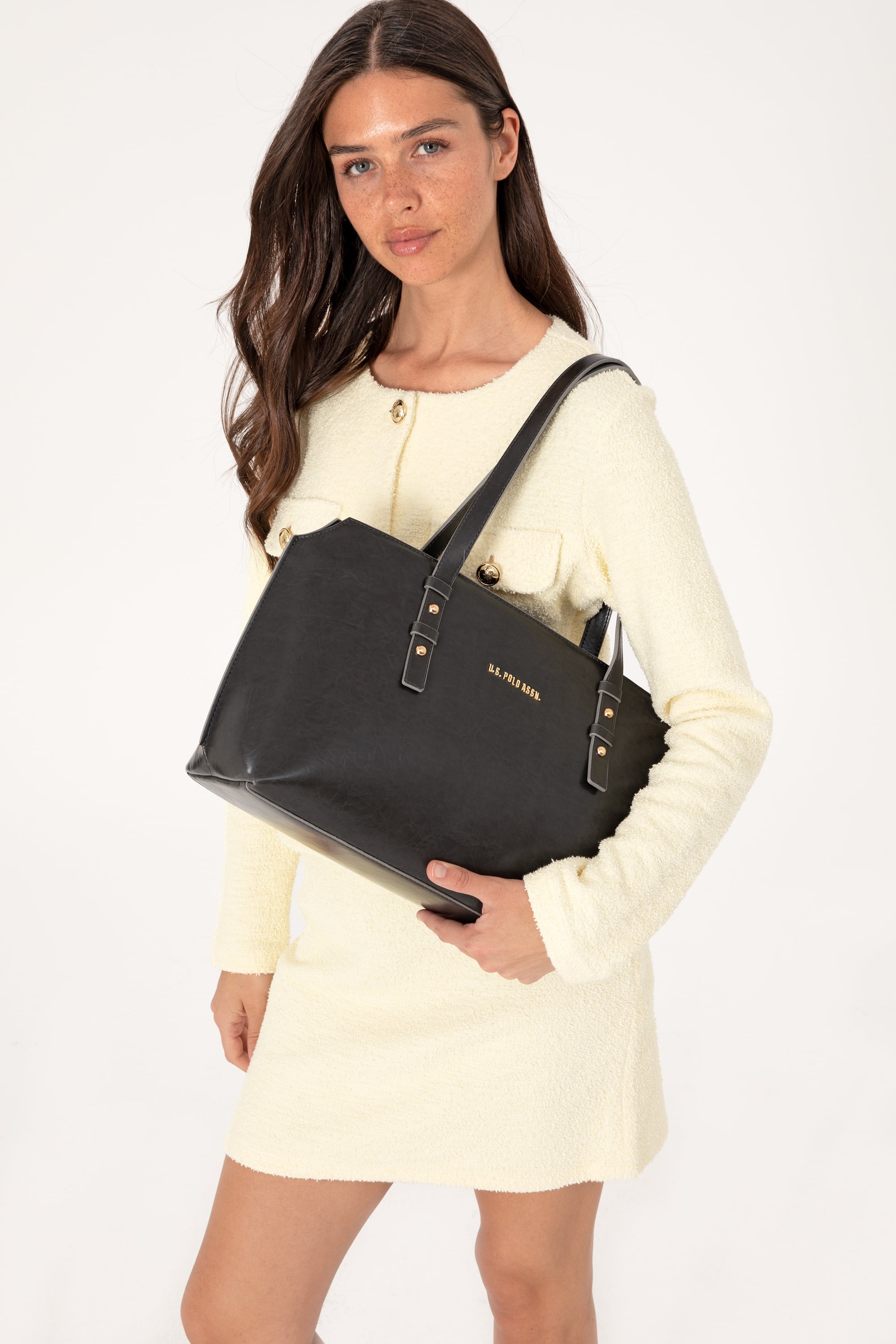 کیف دوشی دودی زنانه طوسی استاندارد فیت زنانه یو اس پولو | US POLO ASSN