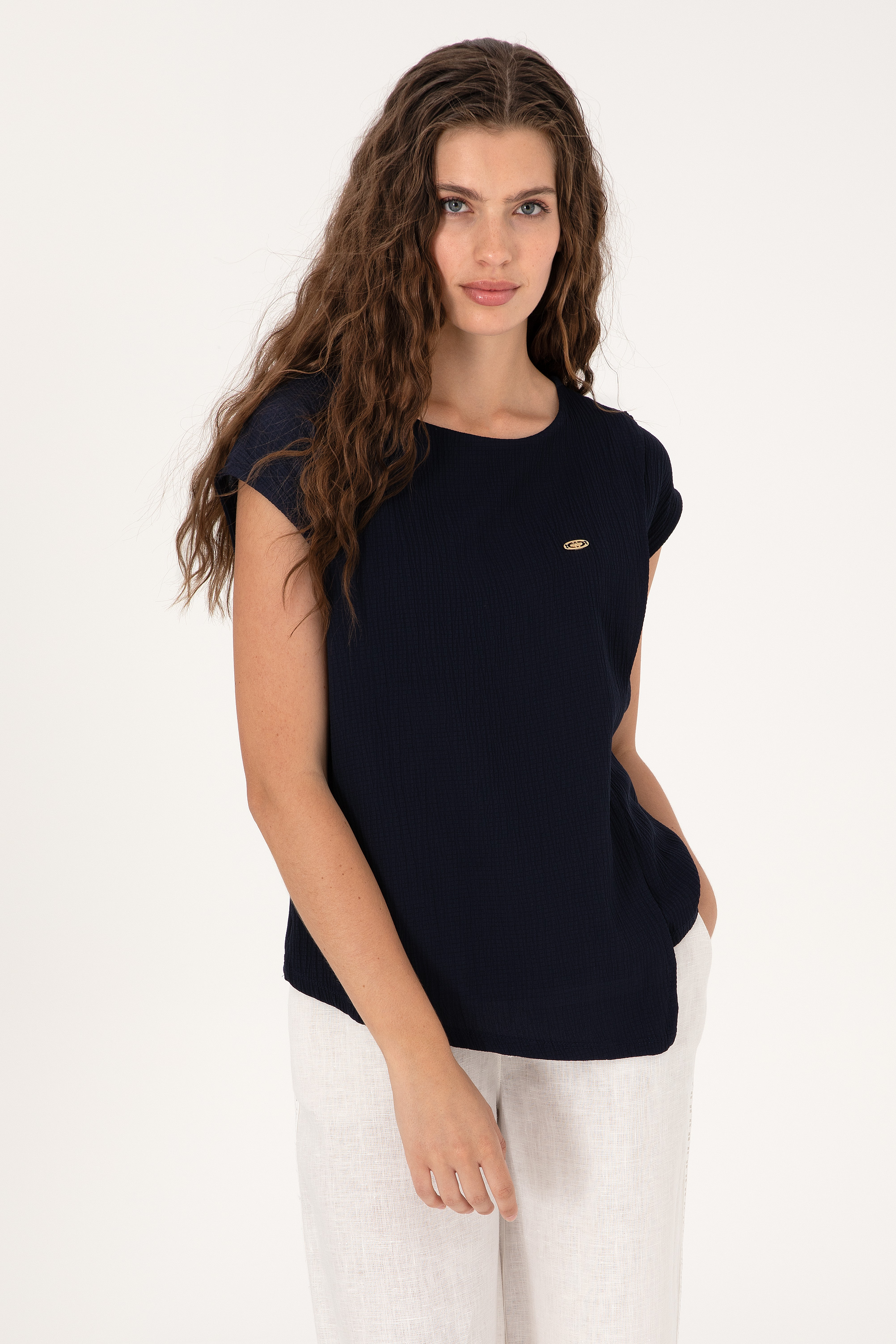 تی شرت لاجورد رگولار زنانه یو اس پولو | US POLO ASSN
