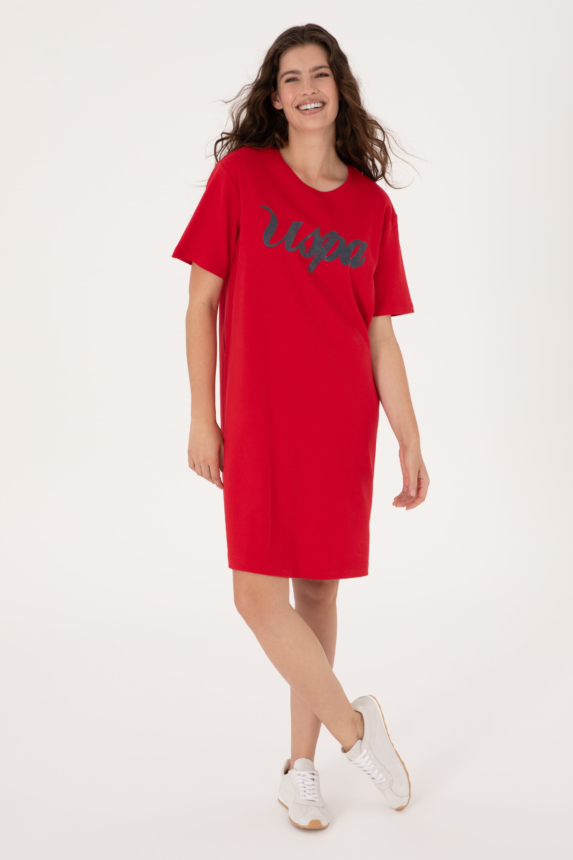 لباس بافته شده قرمز رگولار زنانه یو اس پولو | US POLO ASSN