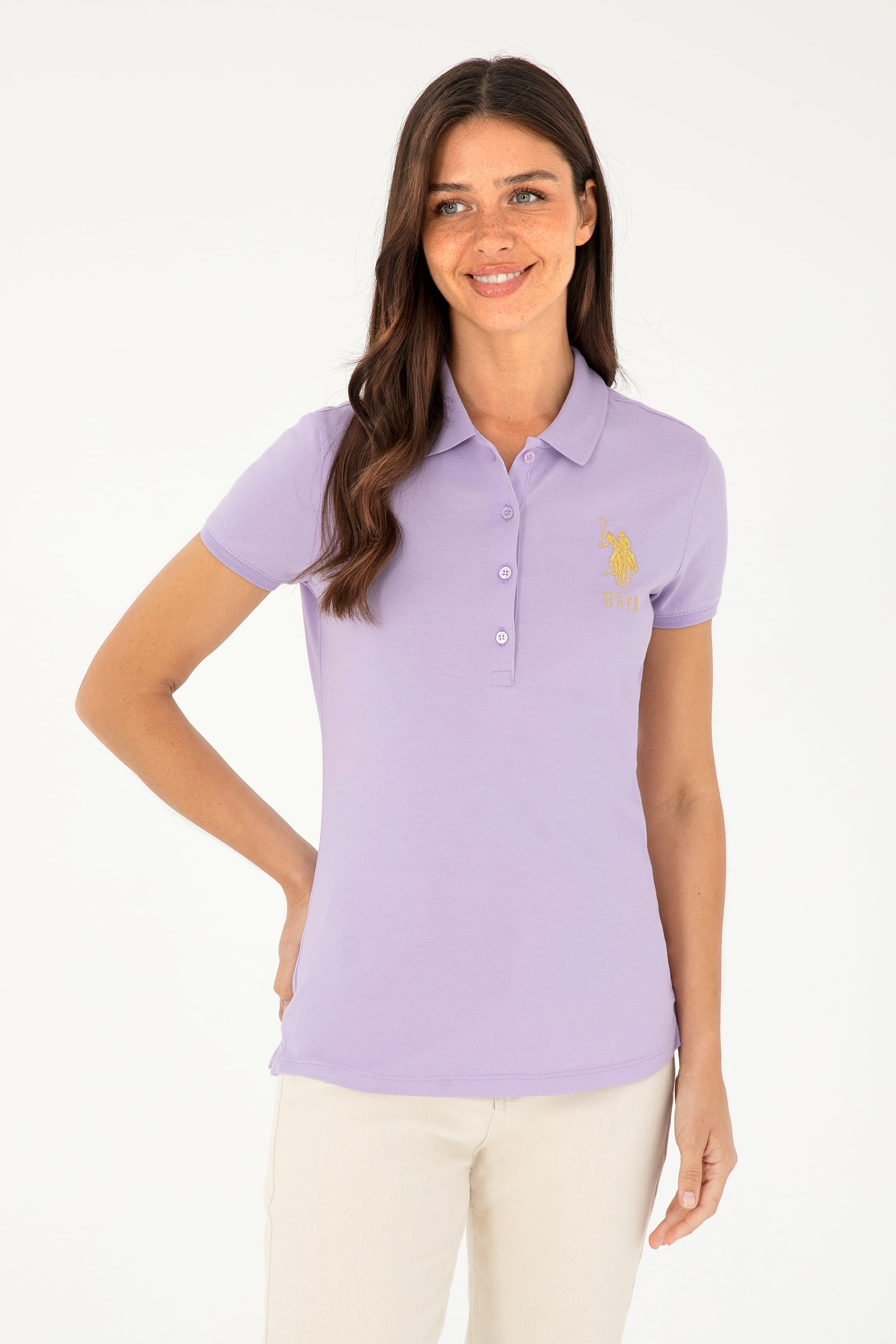 پولوشرت یقه پولو یاسی اندامی زنانه یو اس پولو | US POLO ASSN