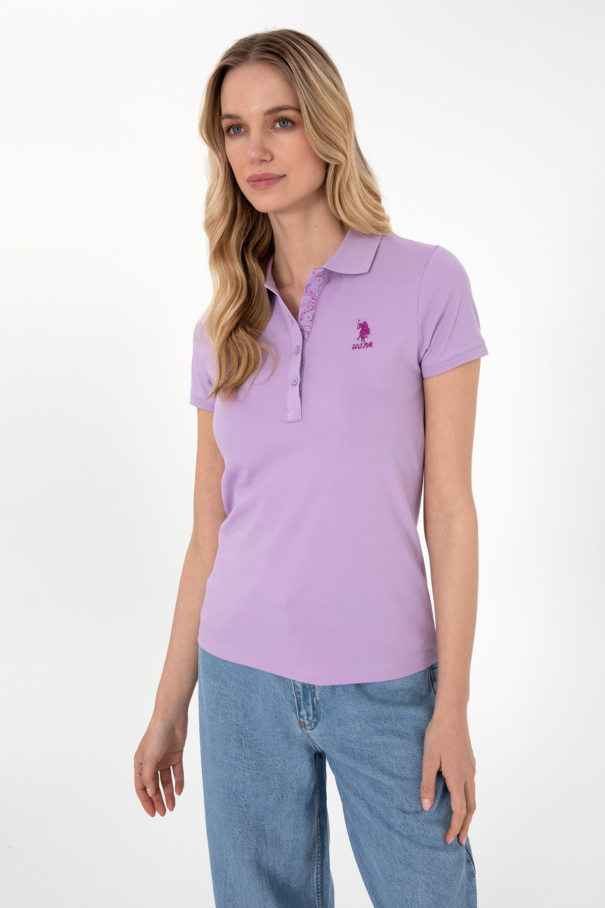 پولوشرت یاسی اندامی زنانه یو اس پولو | US POLO ASSN