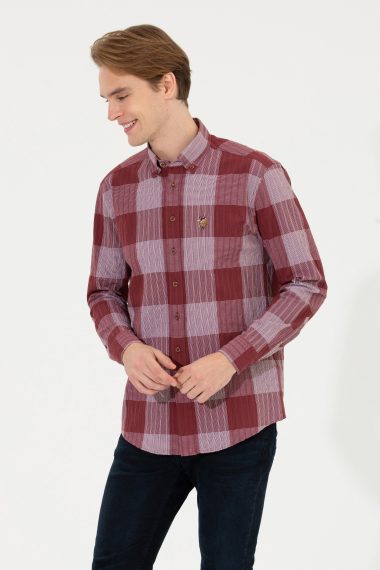 پیراهن  آلبالویی  ریلکس  مردانه یو اس پولو | US POLO ASSN