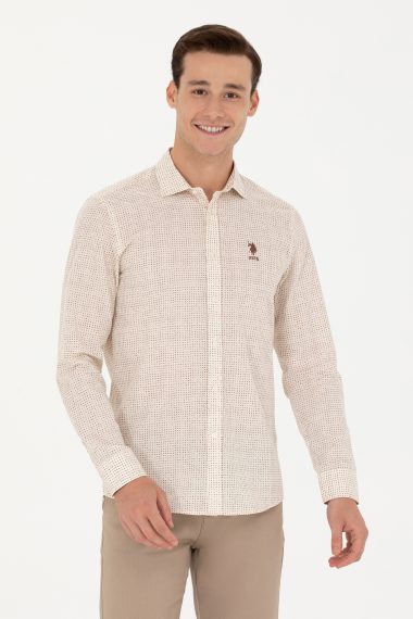 پیراهن  خاکستری  اندامی  مردانه یو اس پولو | US POLO ASSN